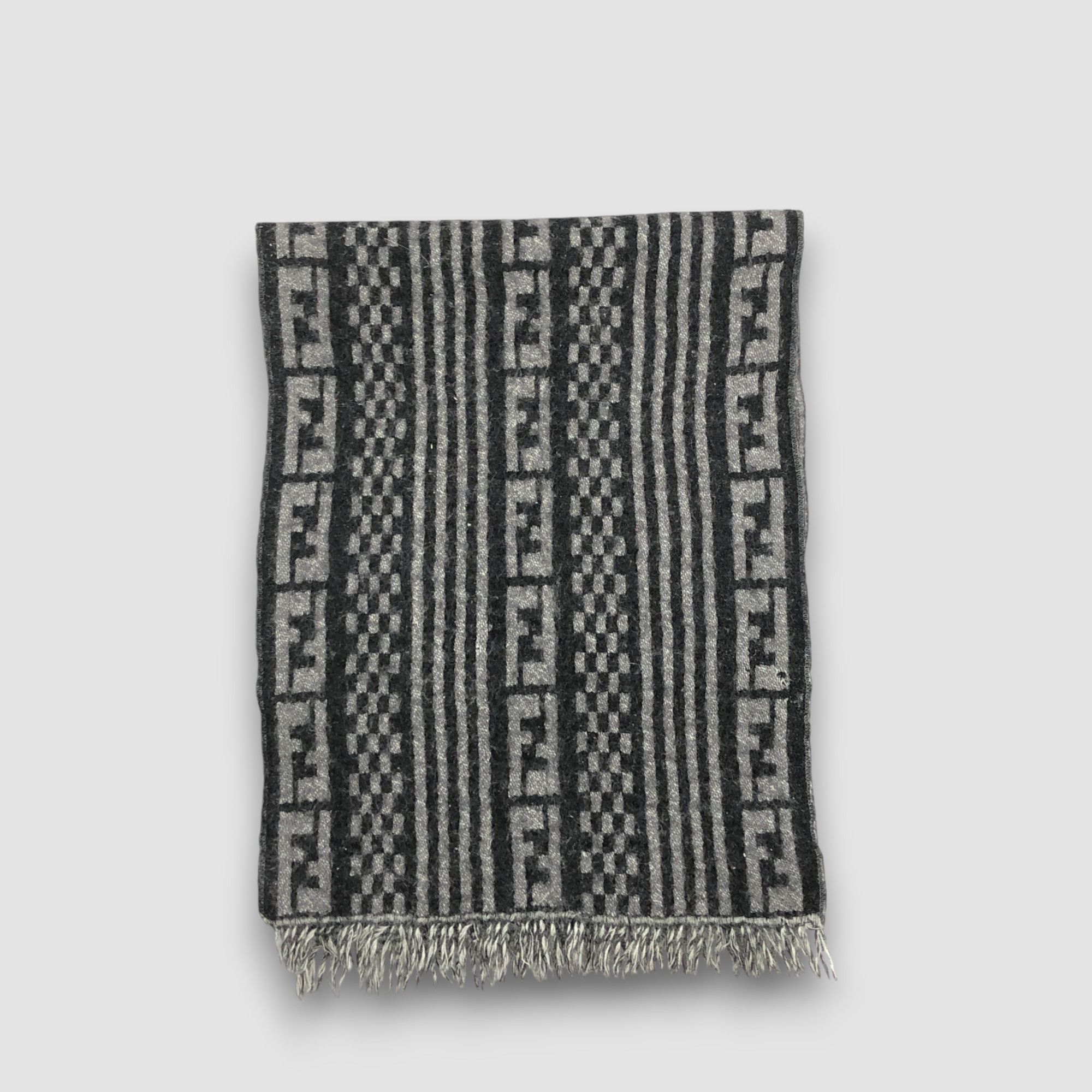 Fendi Vintage Fendi Scarf FF Monogram Muffler Wool Scarves Size ONE SIZE - 2 Thumbnail