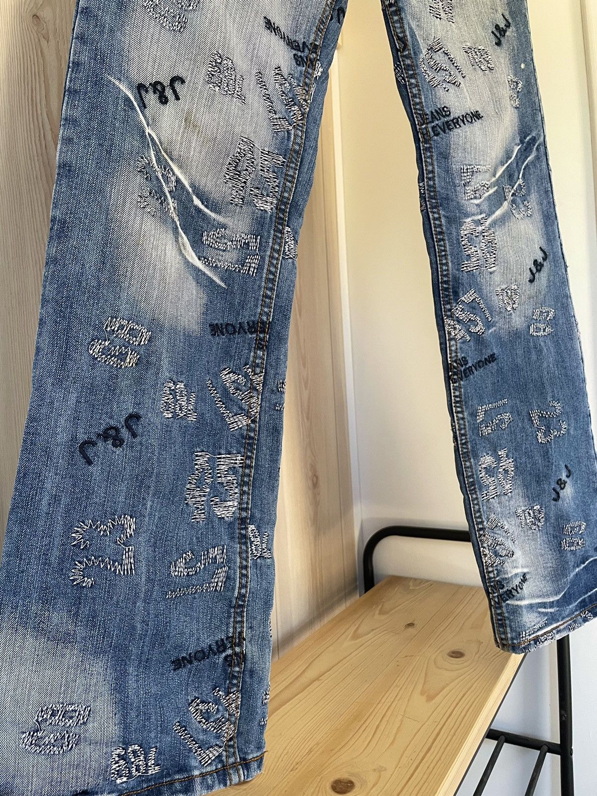 Japanese Brand × Vintage Crazy Vintage Y2K Archive Avant Garde Blue Denim Jeans Size US 30 / EU 46 - 8 Thumbnail