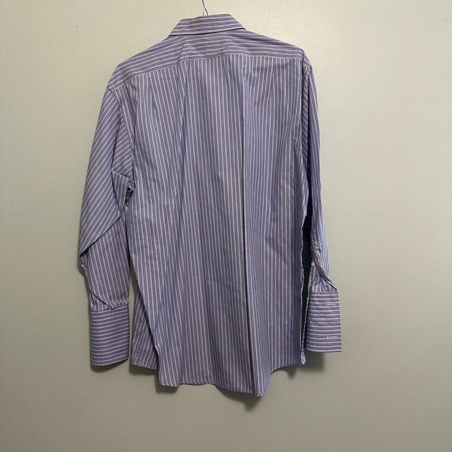 Sulka Sulka blue striped button down size 17.5 Size US XL / EU 56 / 4 - 3 Thumbnail