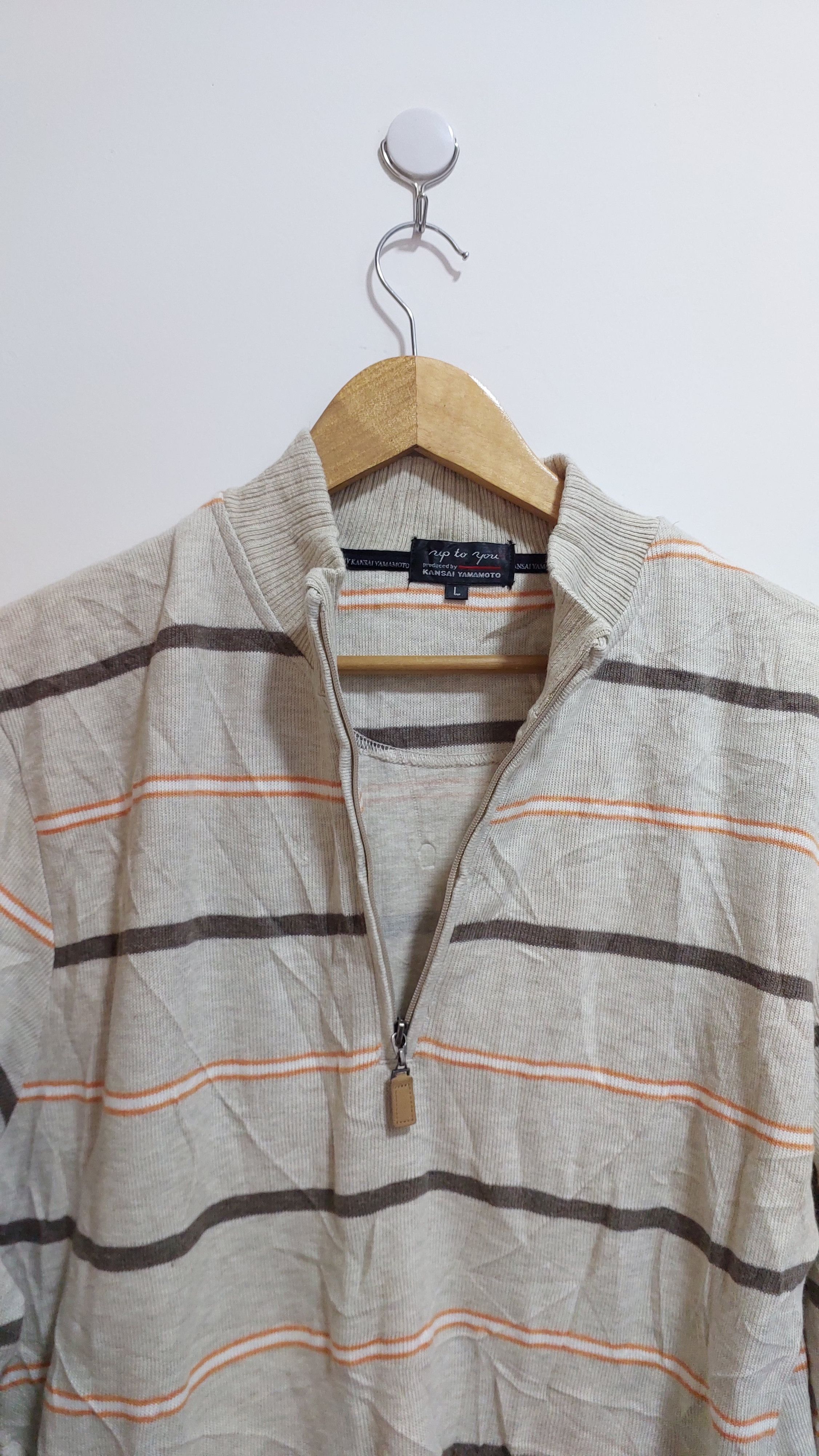 Japanese Brand × Kansai Yamamoto KANSAI YAMAMOTO HALF ZIPPER SWEATSHIRTS SWEATER Size US L / EU 52-54 / 3 - 9 Thumbnail