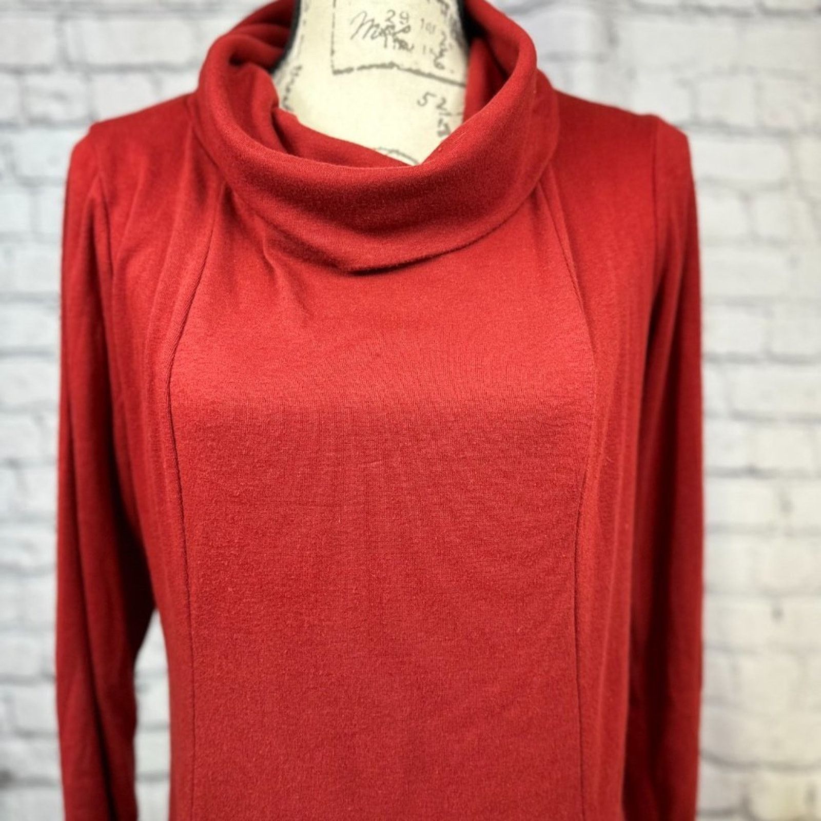 Other Long Sleeve Cowl Neck Tunic Pockets - Blood Orange - size L Size L / US 10 / IT 46 - 10 Thumbnail