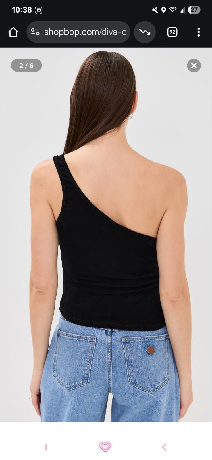 Other Abrand Jeans Diva Ine Shoulder Top Asymmetrical Size S / US 4 / IT 40 - 2 Thumbnail