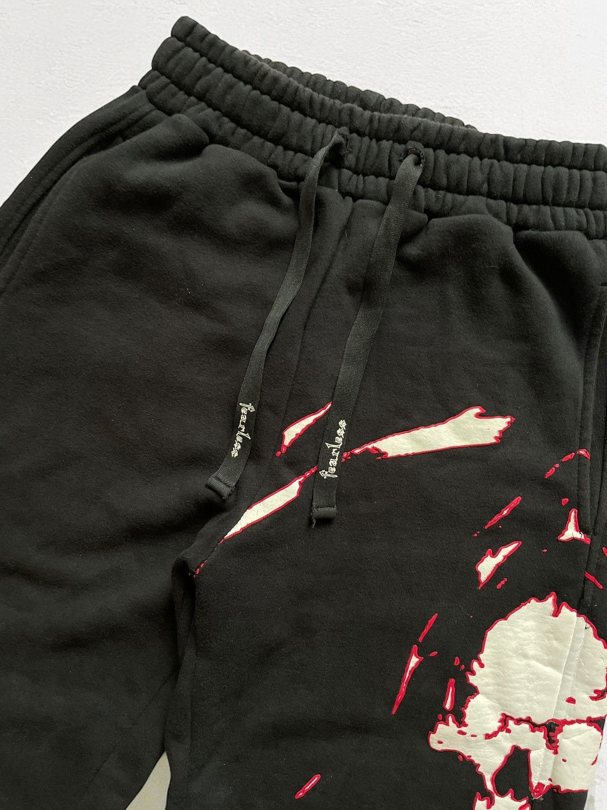 Band Tees × Designer FEARLESS SKULL HEAVY COTTON SWEATPANTS SKELETON PANTS Size US 34 / EU 50 - 7 Thumbnail