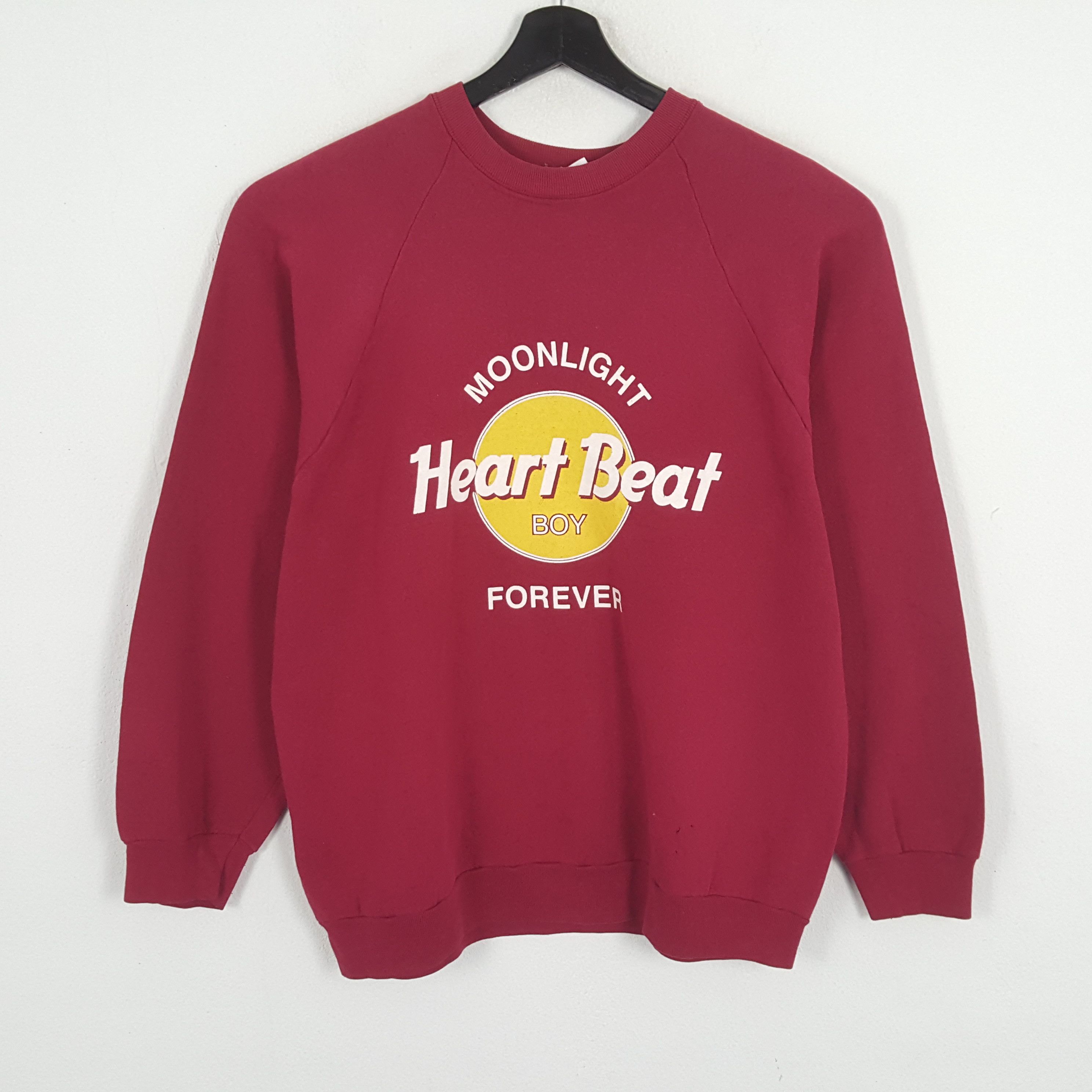 Fruit Of The Loom × Vintage HEART BEAT BOY Streetwear Style Vintage Sweatshirt Size US L / EU 52-54 / 3 - 1 Thumbnail