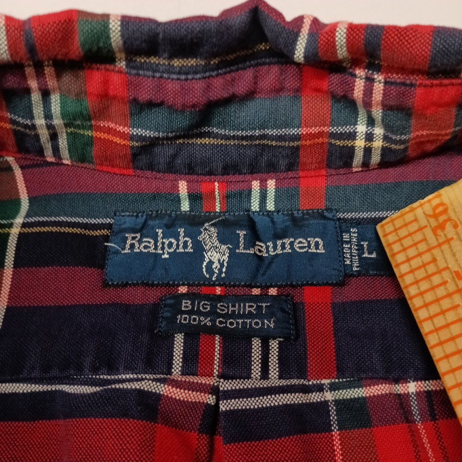 Ralph Lauren Ralph Lauren Shirt Men's L Red Tartan Plaid Big Shirt Button Size US L / EU 52-54 / 3 - 4 Thumbnail