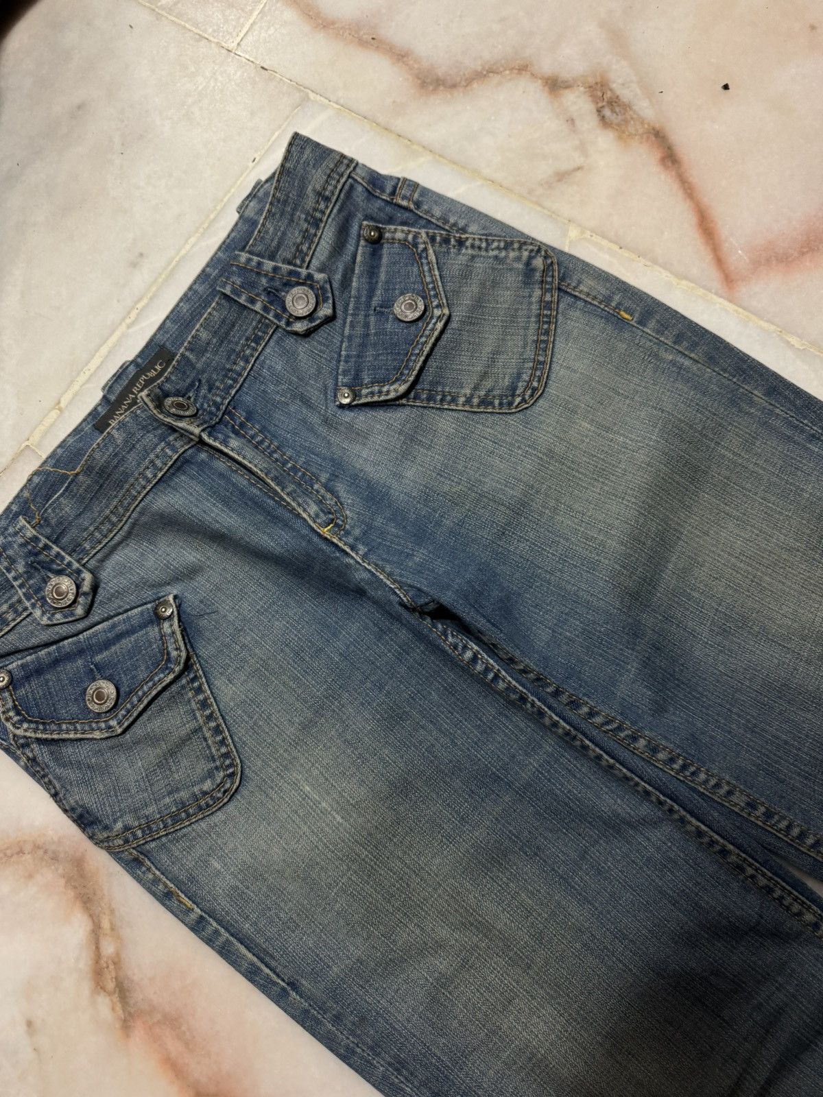 Japanese Brand 💥FLARED💥BANANA REPUBLIC RUSTY MUDWASH BUSHPANTS RARE DENIM Size US 30 / EU 46 - 4 Thumbnail