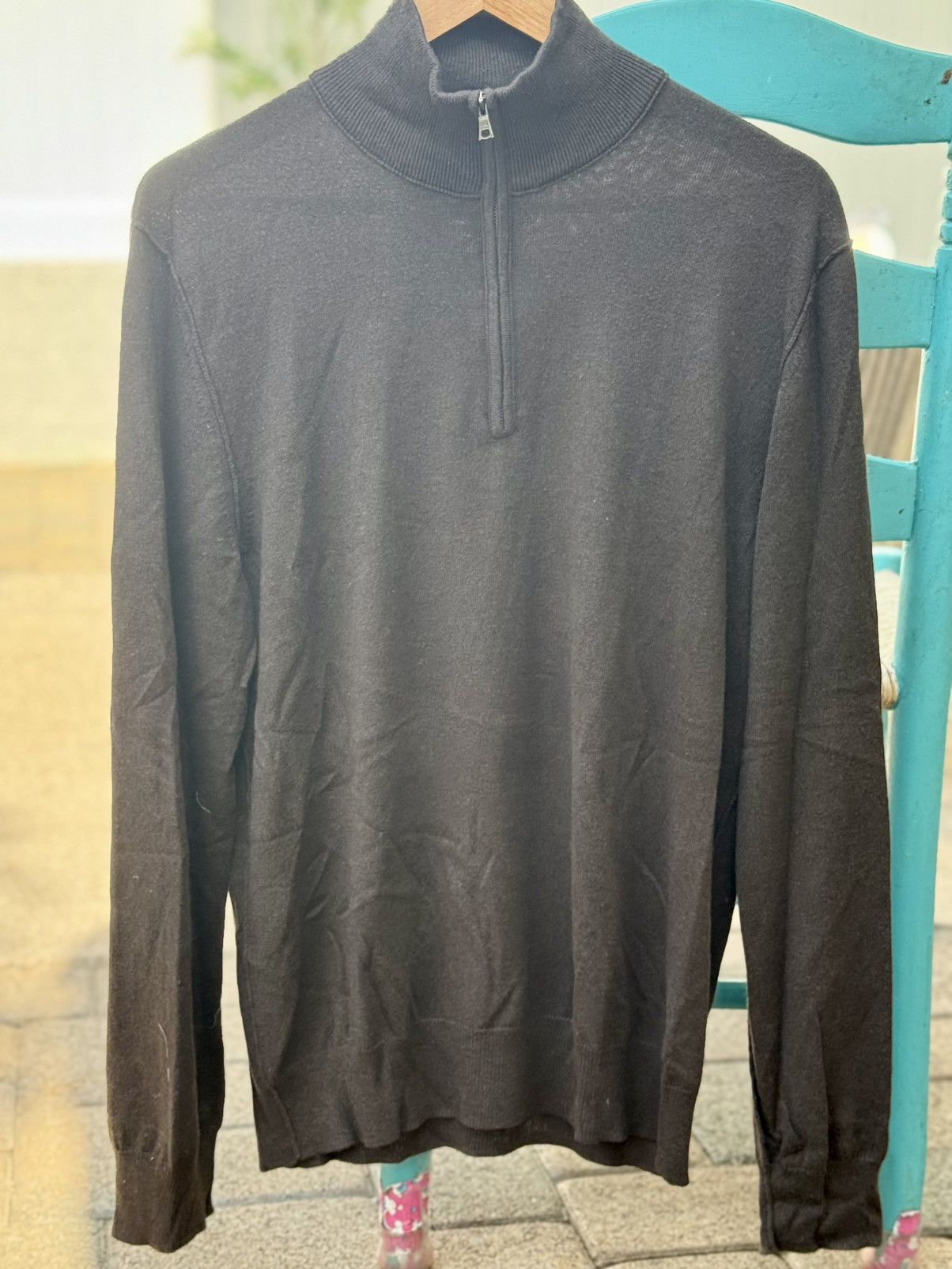 Banana Republic Banana Republic Silk Cashmere 1/4 Zip Sweater Size L – Brown Size US L / EU 52-54 / 3 - 2 Thumbnail