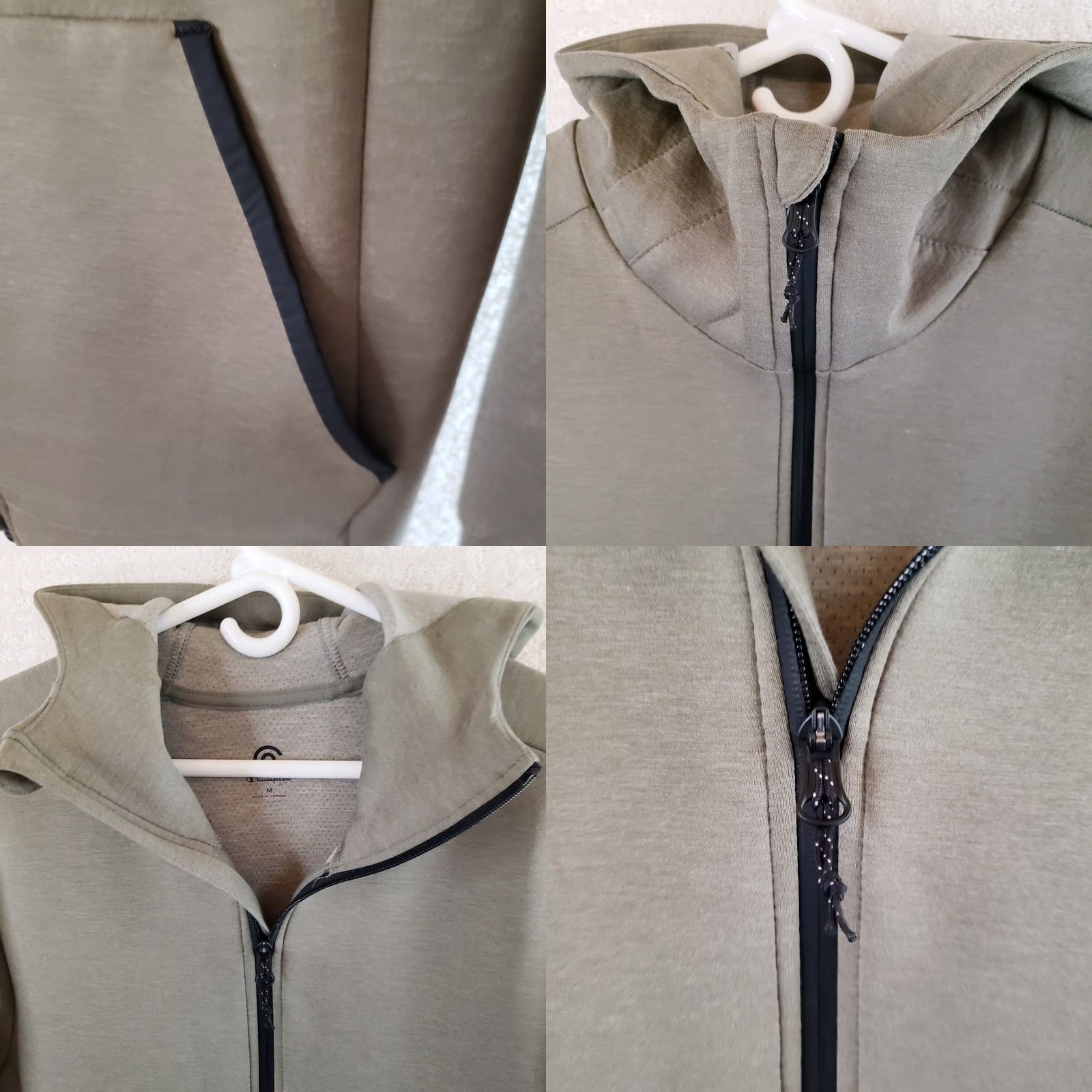 Champion Champion Men's Full Zip Hoodie L Green Thumb Holes Sleeves Nike, wait - no. Size US L / EU 52-54 / 3 - 8 Thumbnail