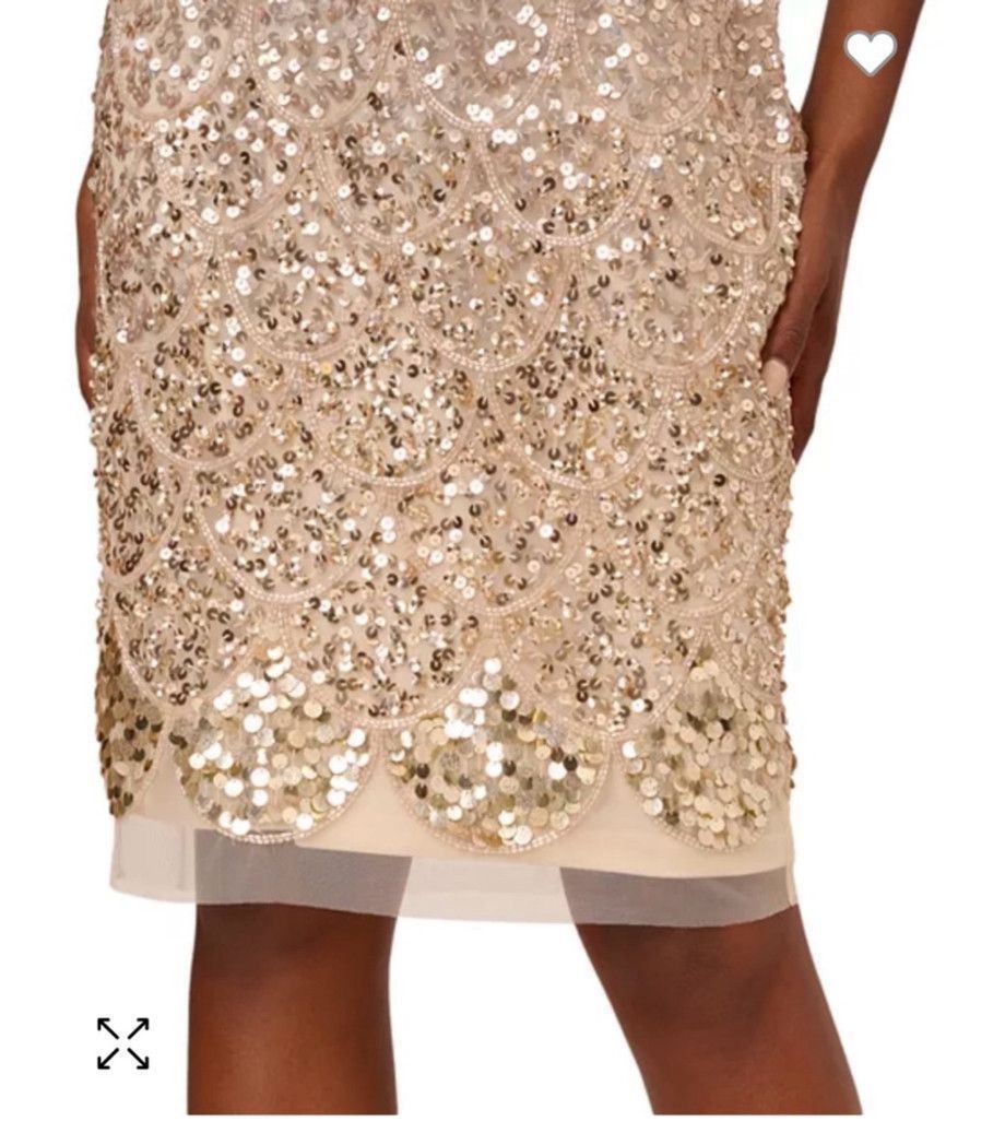 Adrianna Papell Women's Adrianna Papell Gold Cocktail Dress Size 6 Size M / US 6-8 / IT 42-44 - 3 Thumbnail