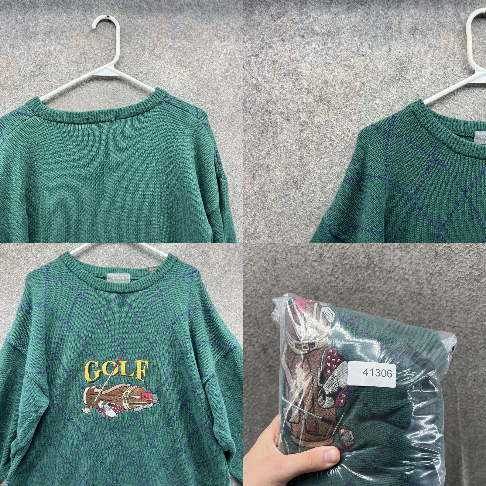 Lord & Taylor VINTAGE Lord & Taylor Golf Sweater Mens L Green Argyle Crewneck Pullover Graphic VTG Size US L / EU 52-54 / 3 - 8 Thumbnail