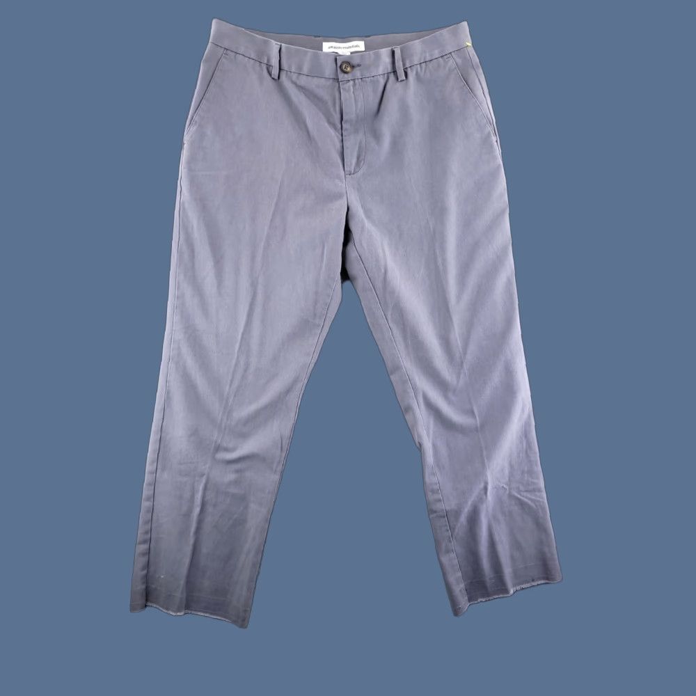 Essentials Amazon Essentials Chino Pants Mens 35x30 Gray Raw Hem Straight Fit Size US 35 - 1 Thumbnail