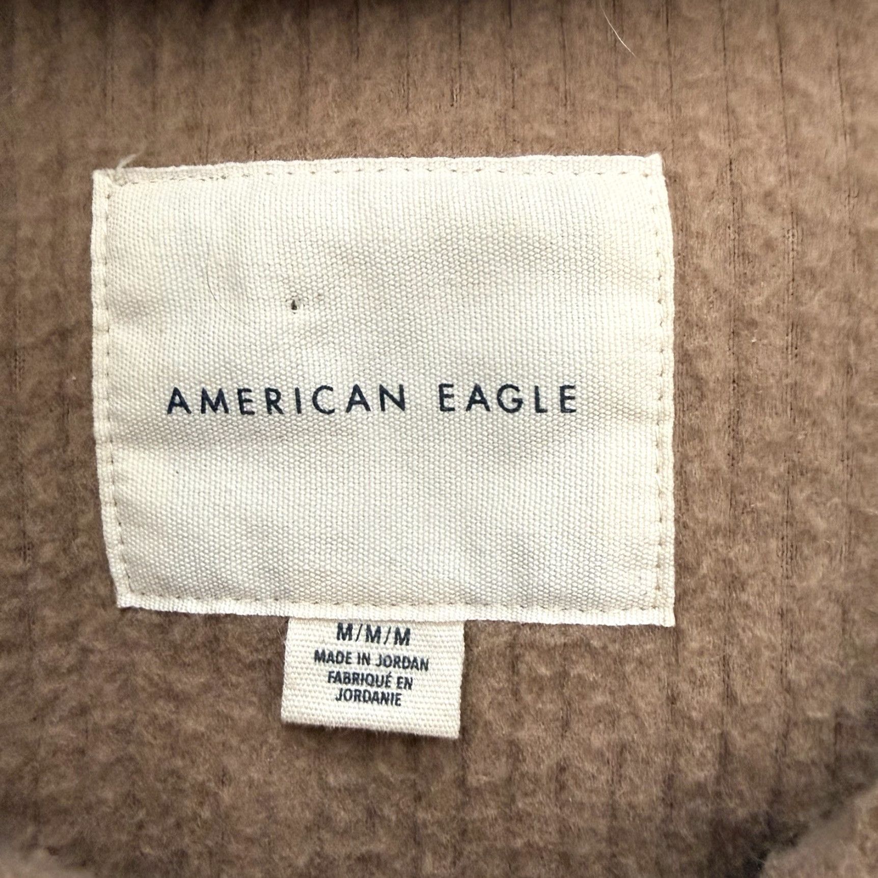 American Eagle Outfitters American Eagle AE Fleece Shacket Womens Medium Shirt Ribbed Sherpa Camel Relaxed Size M / US 6-8 / IT 42-44 - 2 Thumbnail