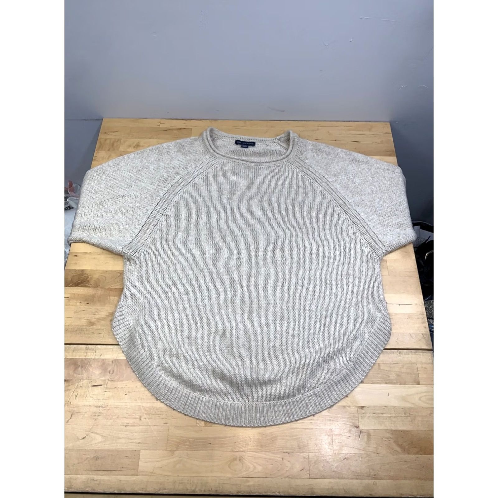 Saks Fifth Avenue Saks Fifth Avenue Wool Cashmere Blend Sweater Women L Beige Casual Oversize 13203 Size L / US 10 / IT 46 - 7 Thumbnail
