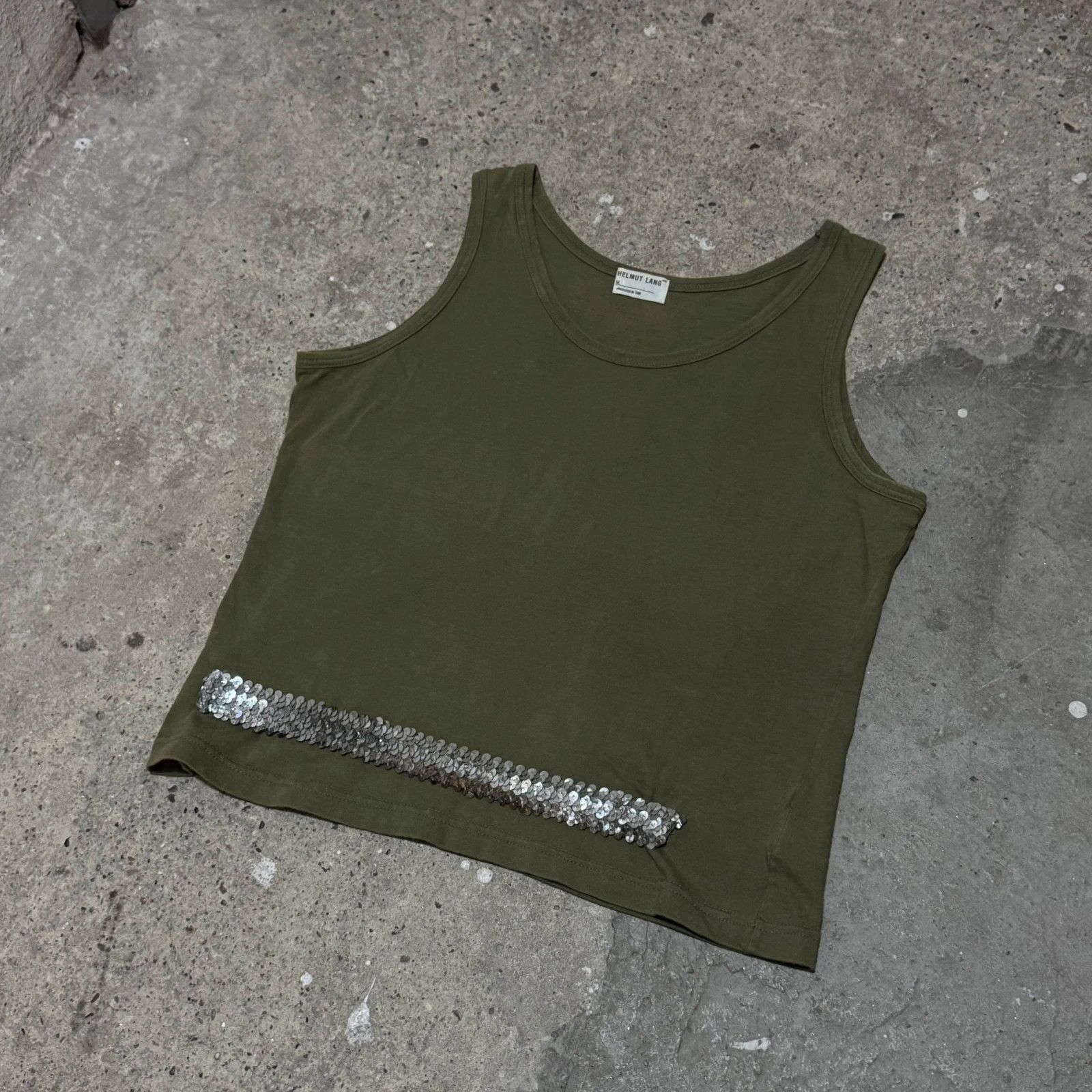 Helmut Lang F/W 1996 Helmut Lang sequined military tank top Size L / US 10 / IT 46 - 2 Thumbnail