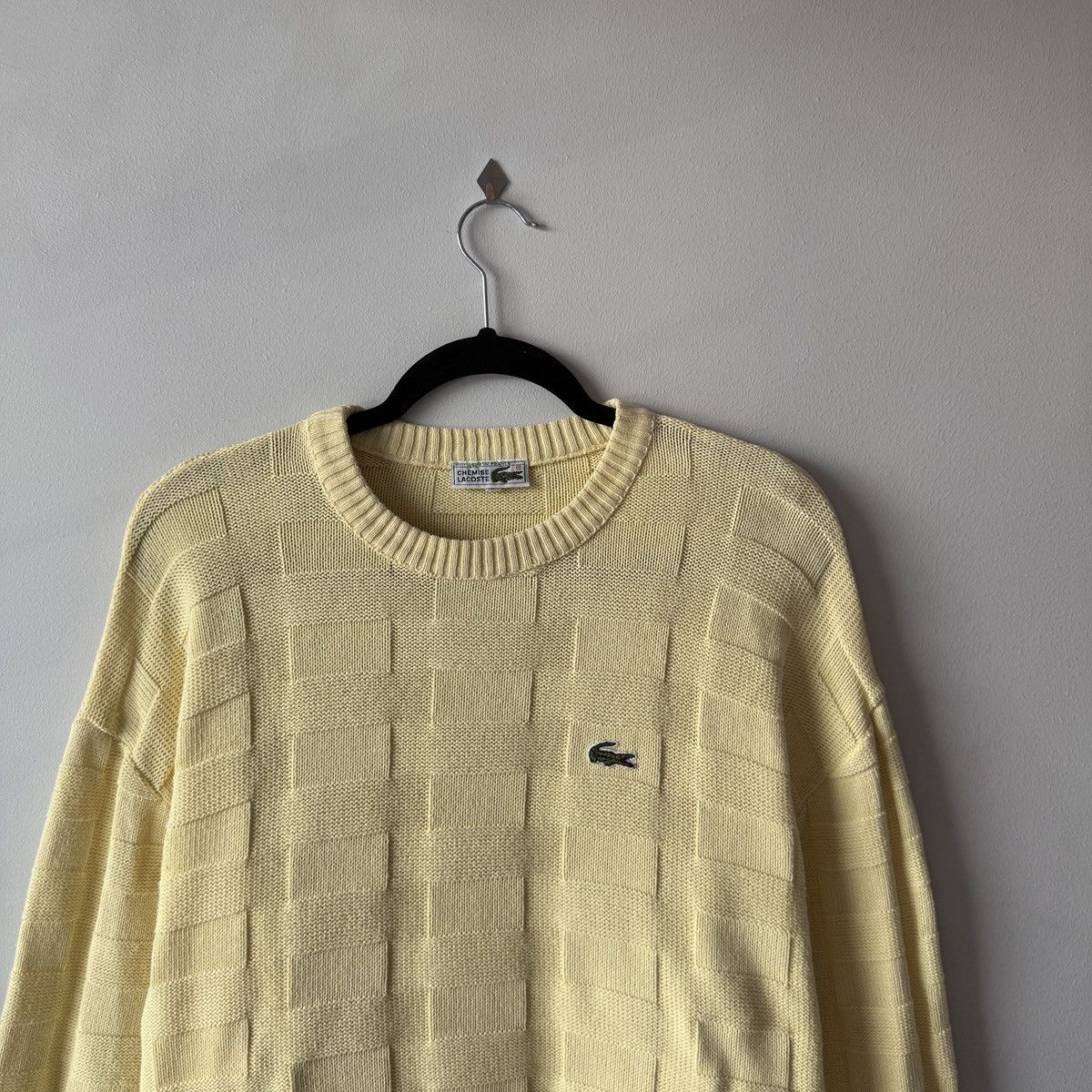Lacoste Vintage Lacoste Sweater Made in France Pale Yellow Knit Size US L / EU 52-54 / 3 - 2 Thumbnail
