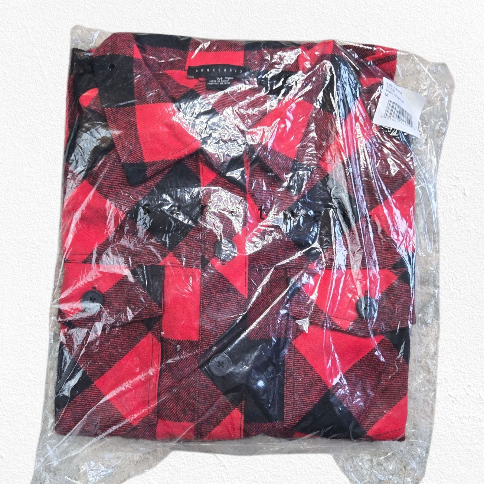 Sanctuary Sanctuary Red Black Plaid Flannel Shacket Size Medium Size M / US 6-8 / IT 42-44 - 12 Thumbnail