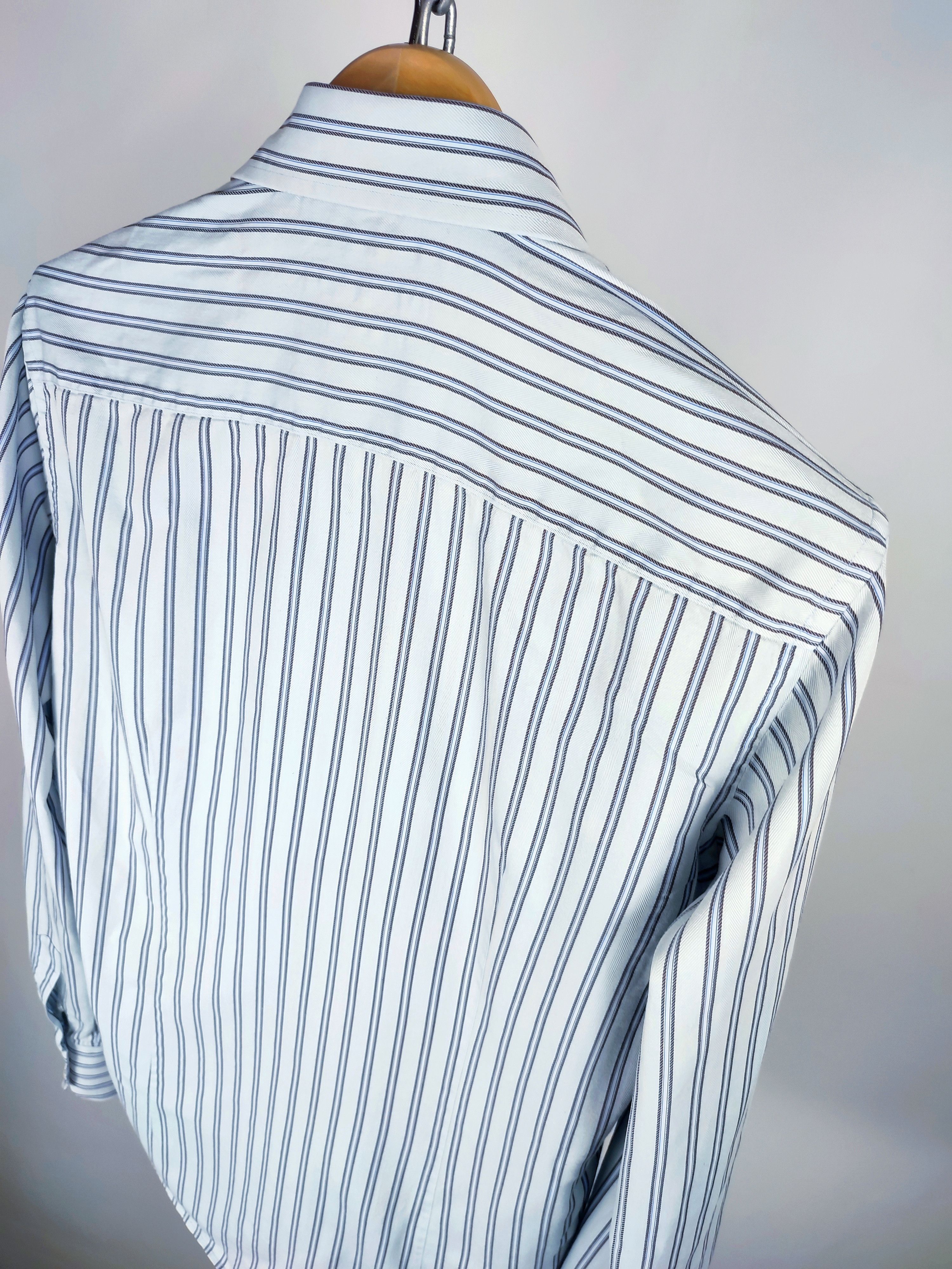 Balenciaga Balenciaga BB logo stripe vintage shirt Size US L / EU 52-54 / 3 - 12 Thumbnail