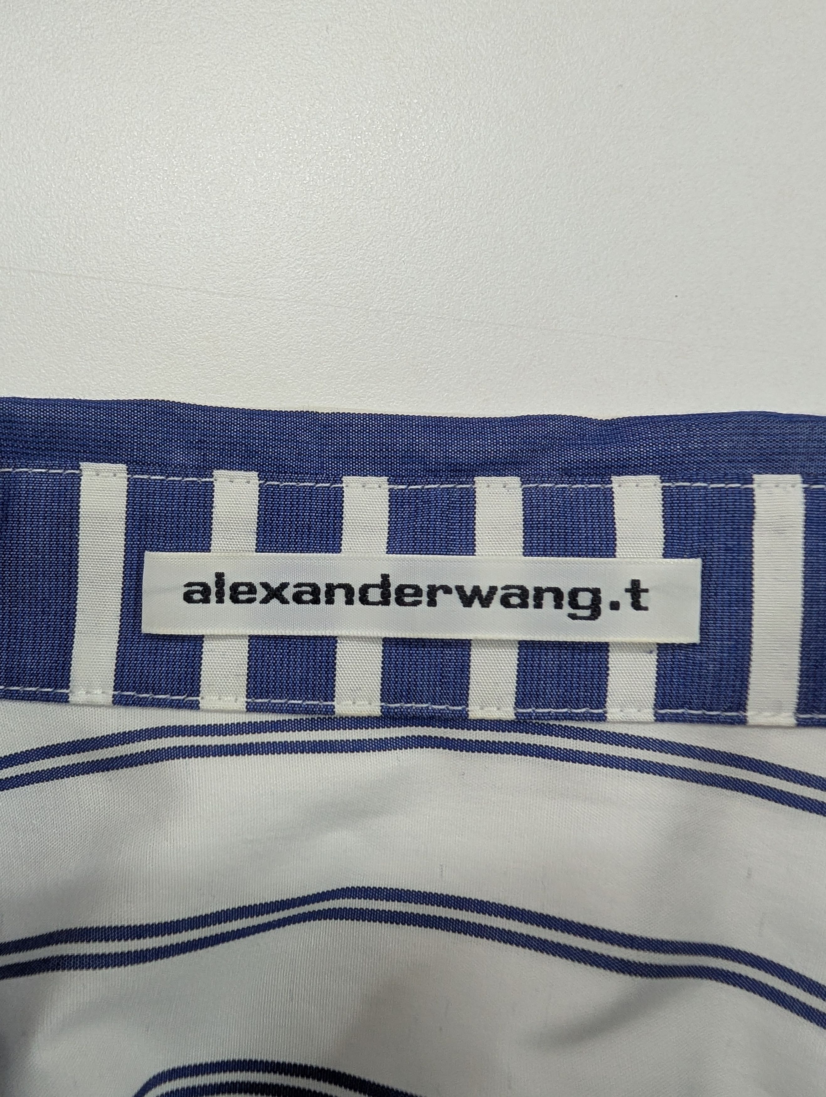 Alexander Wang Blue Striped Oversized Shirt Size XS / US 0-2 / IT 36-38 - 5 Thumbnail