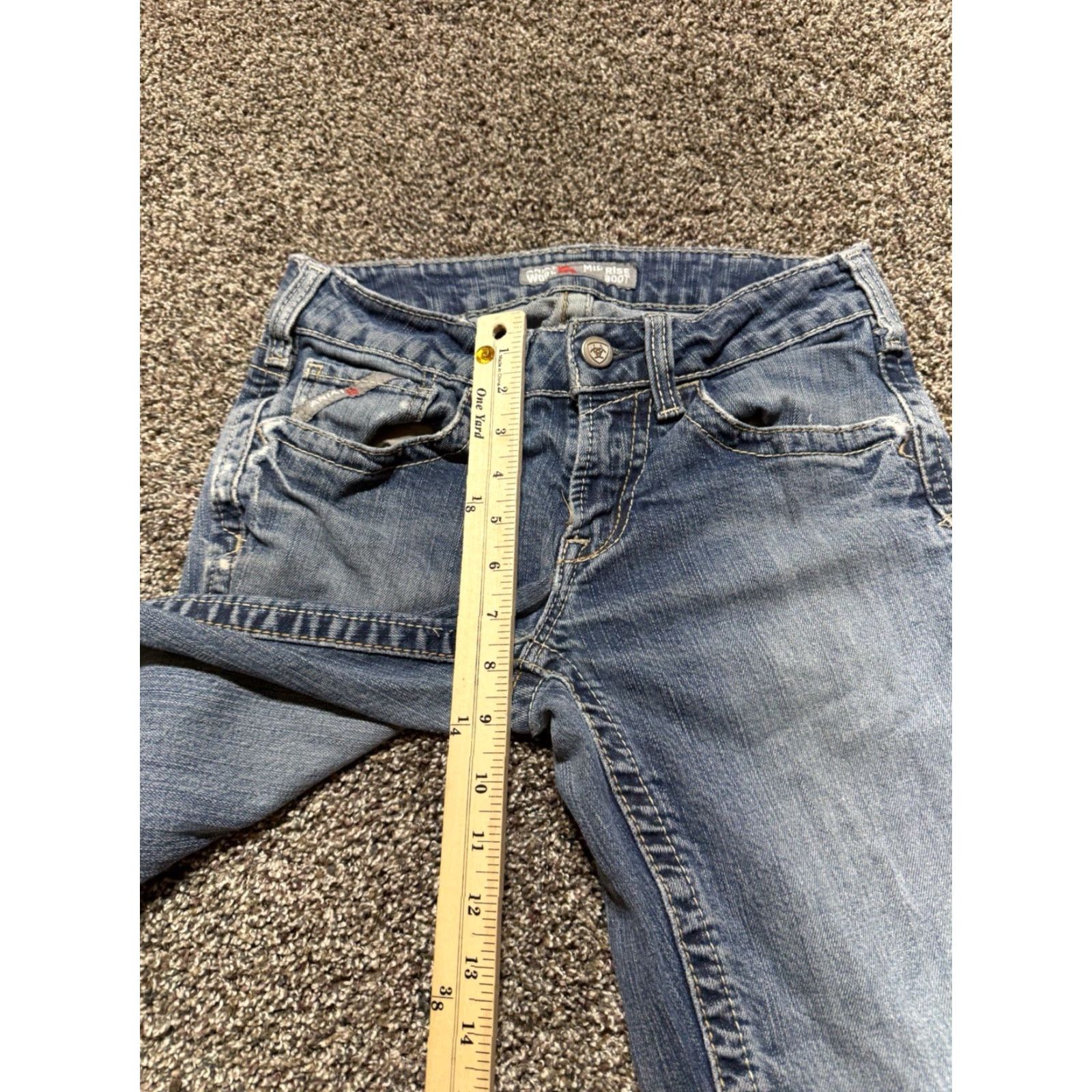 Ariat Ariat Flame-Resistant Women's Jeans Size 26 Blue Denim 28x30 Bootcut 5-Pocket Zip Mid Rise Regular Cotton Denim Jeans Womens Size 28" / US 6 / IT 42 - 6 Thumbnail