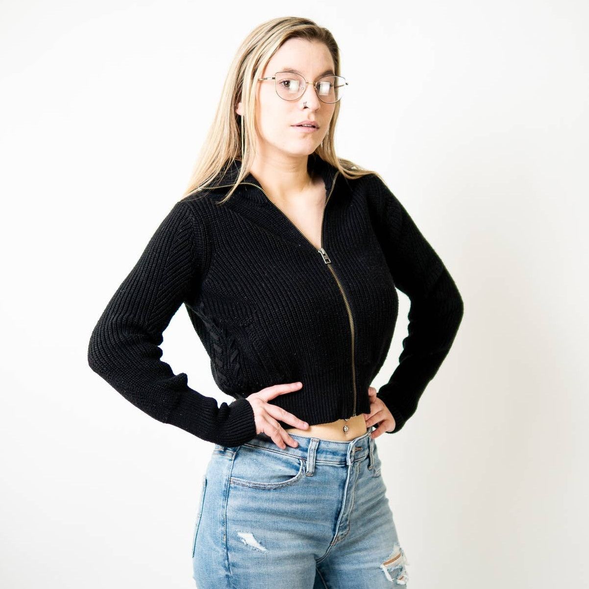 Lululemon Athleta Ribbed Knit Cropped Fitted Sweater Size XXS / US 00 / IT 34 - 5 Thumbnail