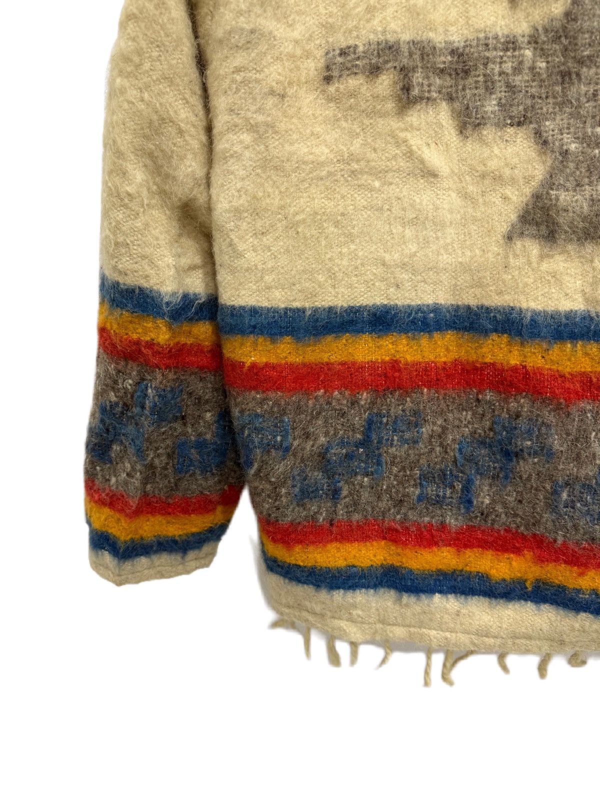 Vintage La Cional Vintage Southwestern Woven Wool Zip Jacket Fringe Size US L / EU 52-54 / 3 - 7 Thumbnail
