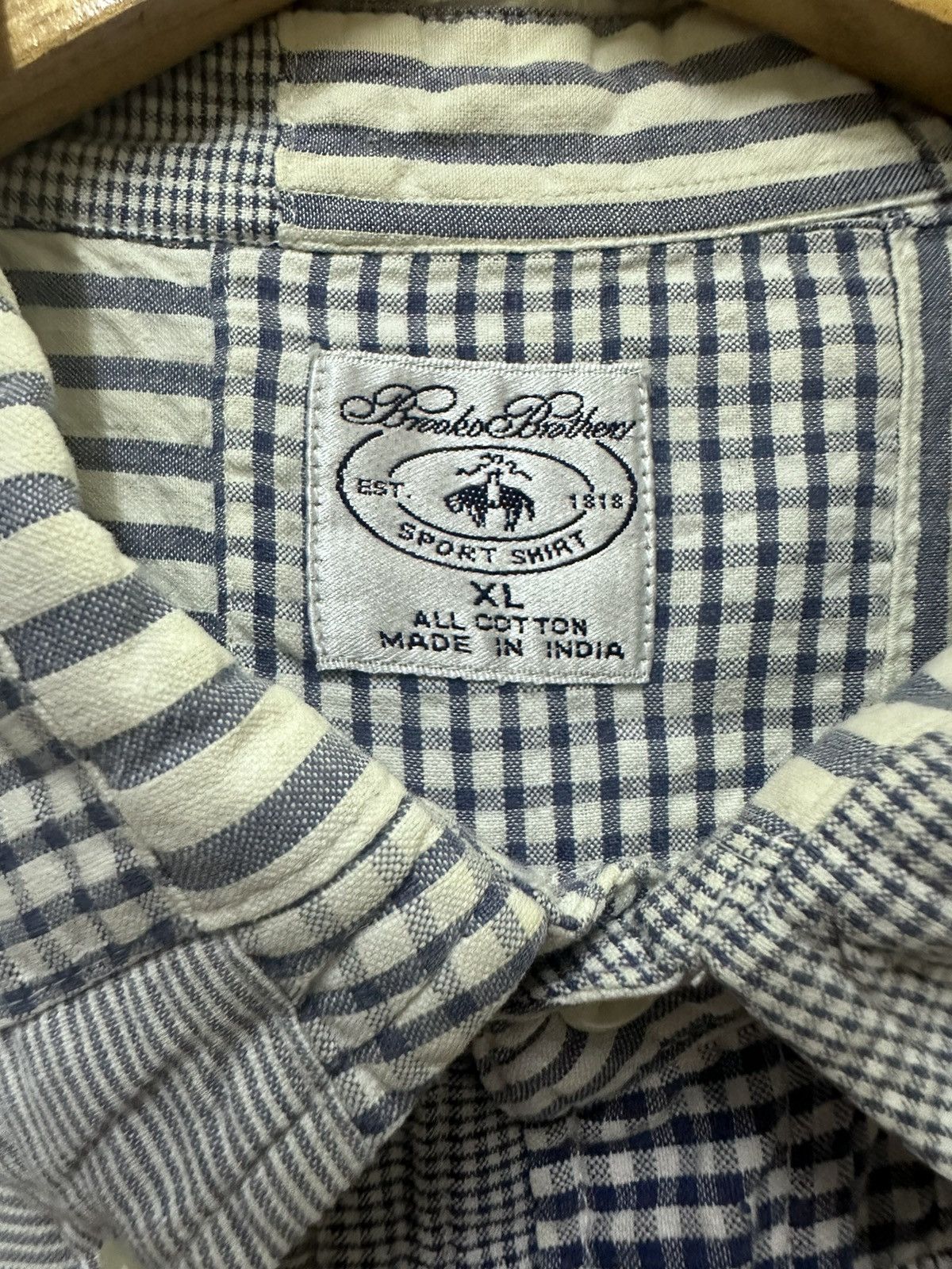 Brooks Brothers × Vintage Vintage Patchwork Brooks Brothers Oversized Shirts Size US XL / EU 56 / 4 - 4 Thumbnail