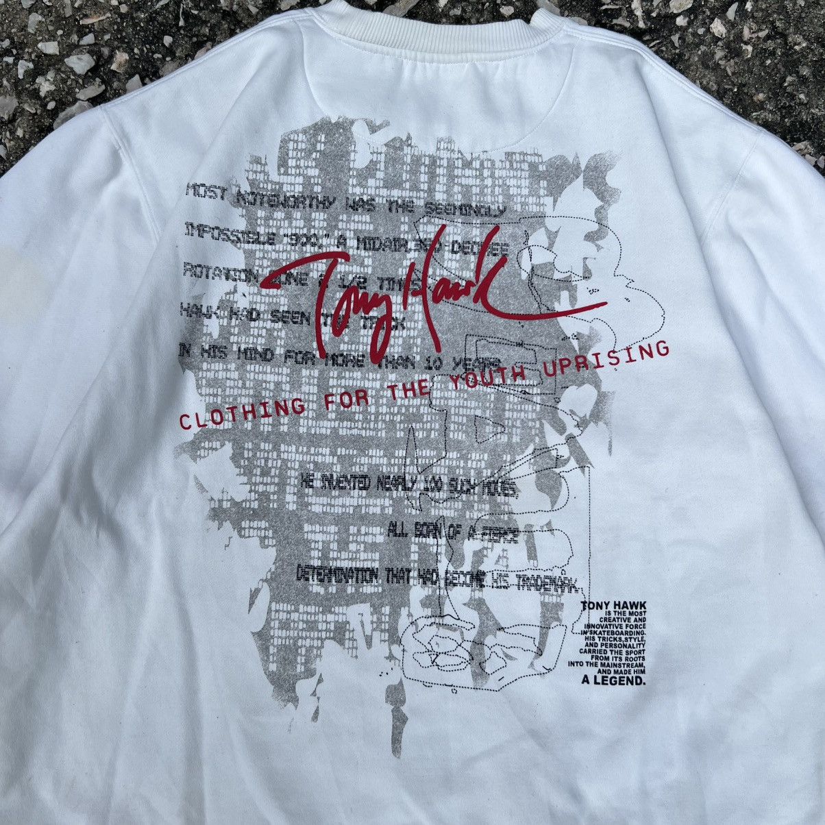 Tony Hawk “TONY HAWK” SKATE BOARDING STAIN SWEATSHIRT Size US XL / EU 56 / 4 - 16 Thumbnail
