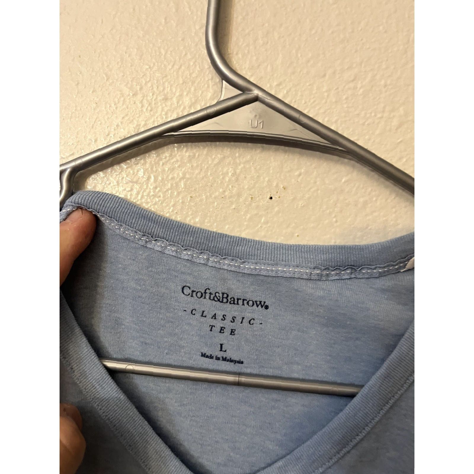 Croft & Barrow Croft & Barrow T-Shirt Blue Knit V-Neck Long Sleeve Size L Womens Classic Casual Shirt Size L / US 10 / IT 46 - 2 Thumbnail