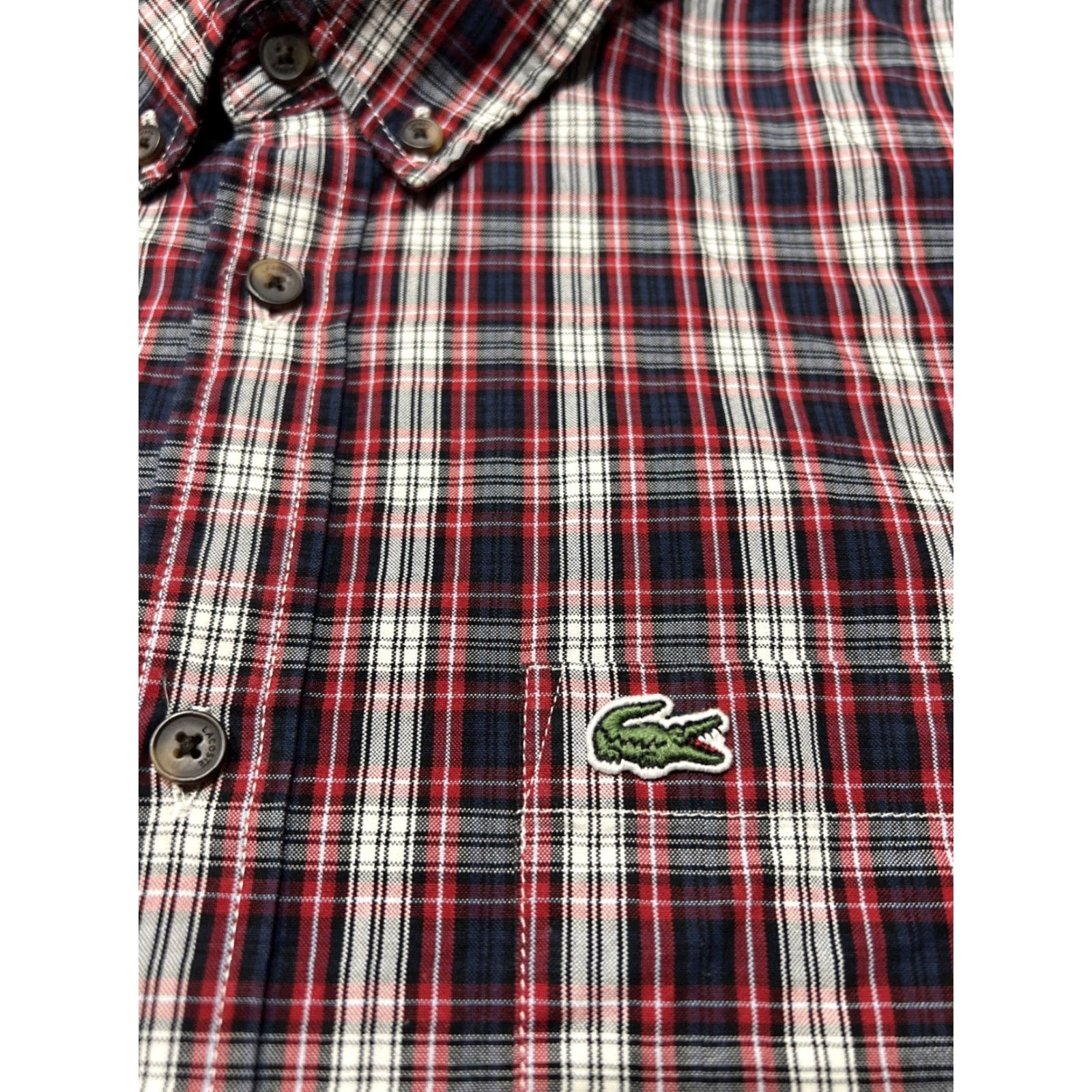 Lacoste Lacoste Red Plaid Long Sleeve Button-Up Shirt Men's Medium M Regular Fit Size US M / EU 48-50 / 2 - 6 Thumbnail