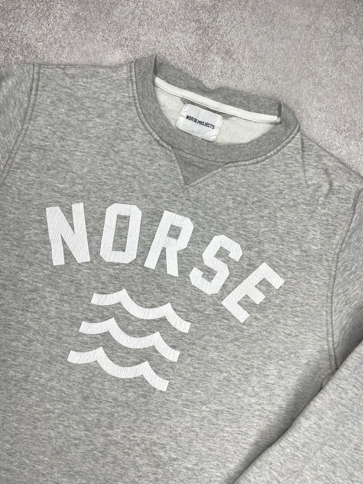 Norse Projects Mens Norse Projects Visby Sweatshirt Grey Big Logo Size US S / EU 44-46 / 1 - 4 Thumbnail