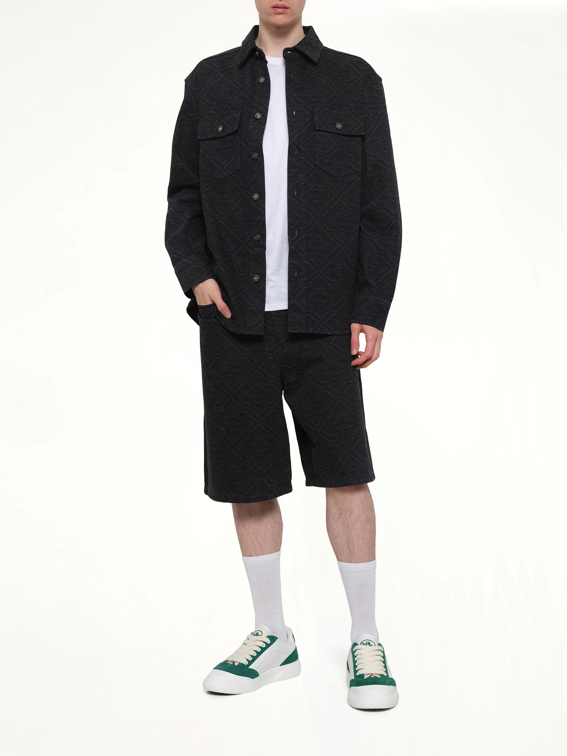 Casablanca o1h1sh10526 Laser Monogram Denim Shirt in Black Size US XL / EU 56 / 4 - 3 Thumbnail