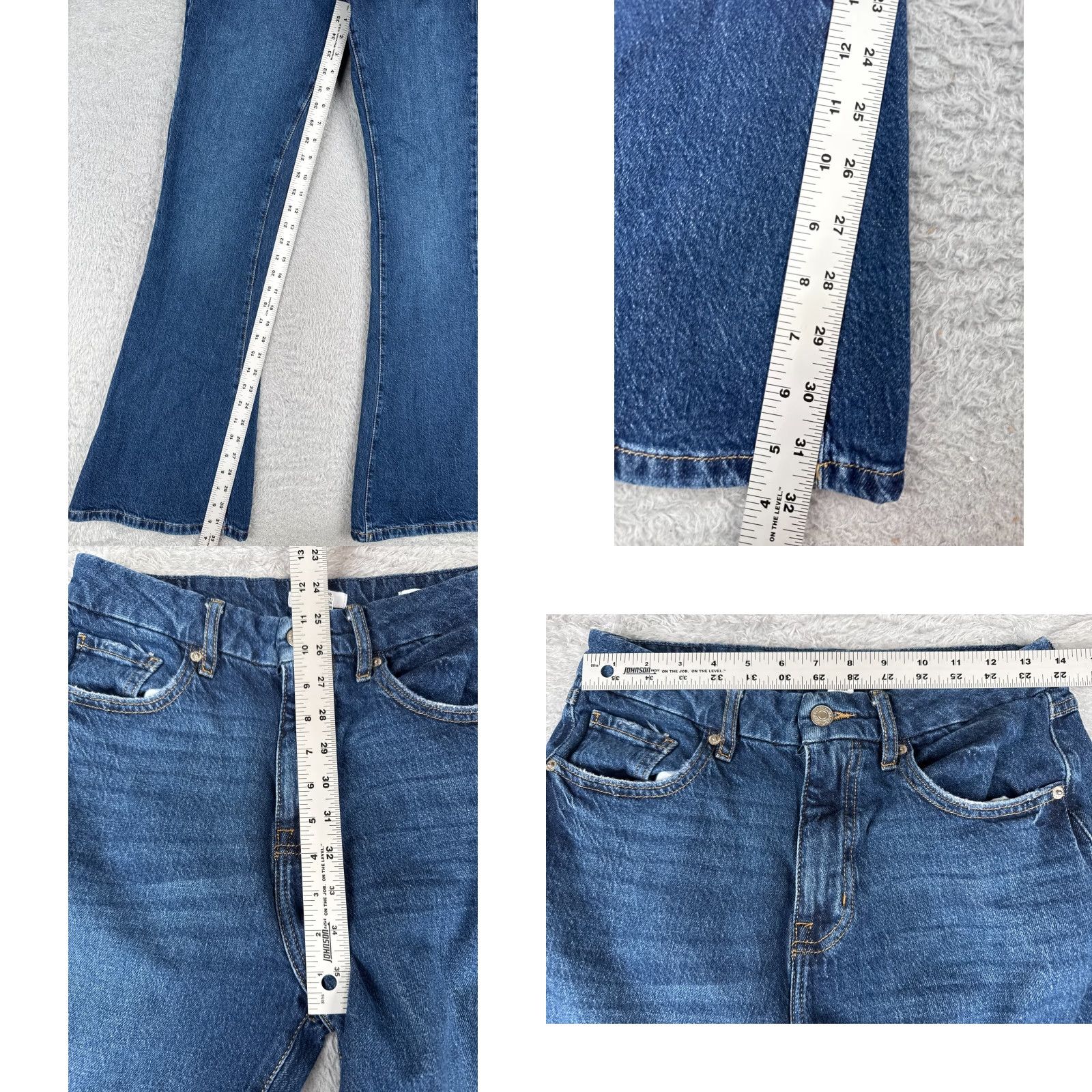 Forever 21 FOREVER 21 Jeans Womens 28 Blue Denim Curved Flare High Rise Cotton Blend 28x32 Jeans Size 28" / US 6 / IT 42 - 8 Thumbnail