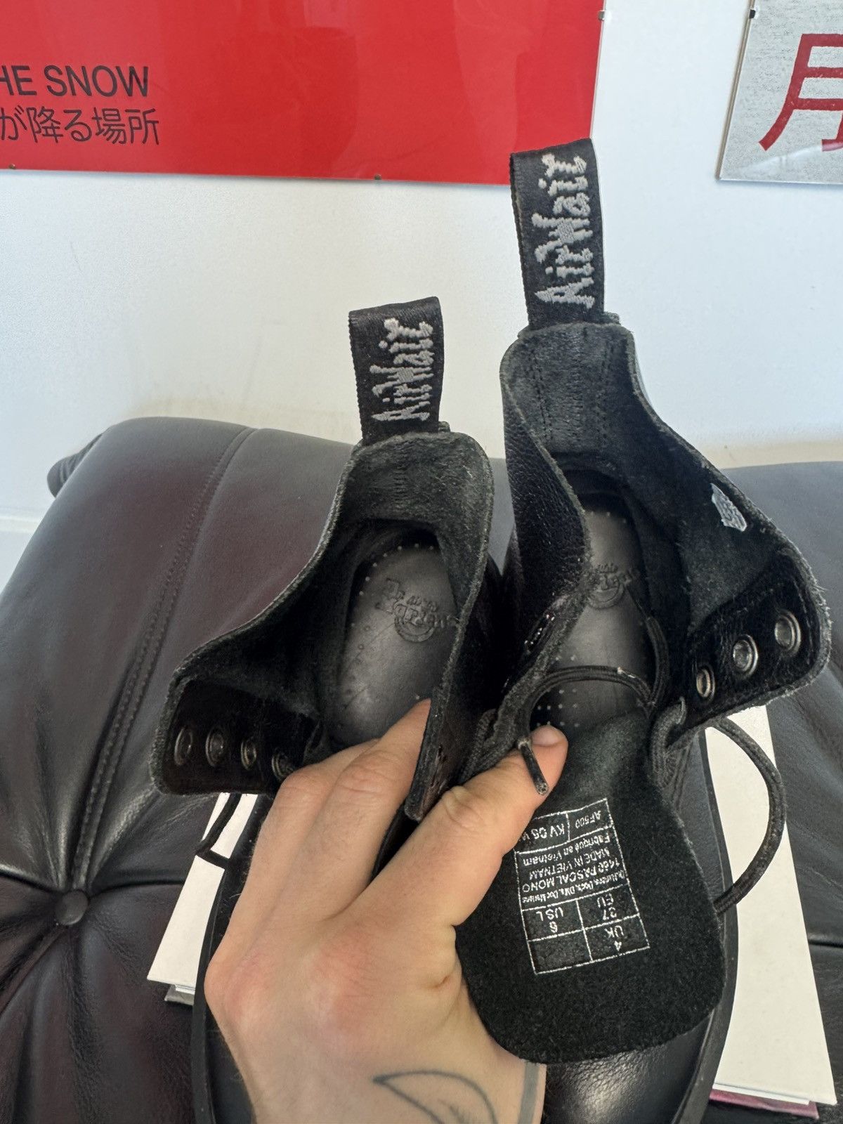 Dr. Martens Dr Martens 1460 Pascal Mono High Top Derby Boots Leather Y2k Size US 6 / IT 36 - 3 Thumbnail