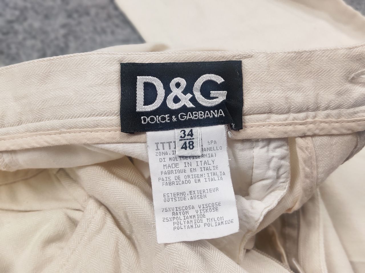 Dolce & Gabbana Vintage 90s Dolce & Gabbana Cotton herringbone Trouser Pants Size US 34 / EU 50 - 16 Thumbnail