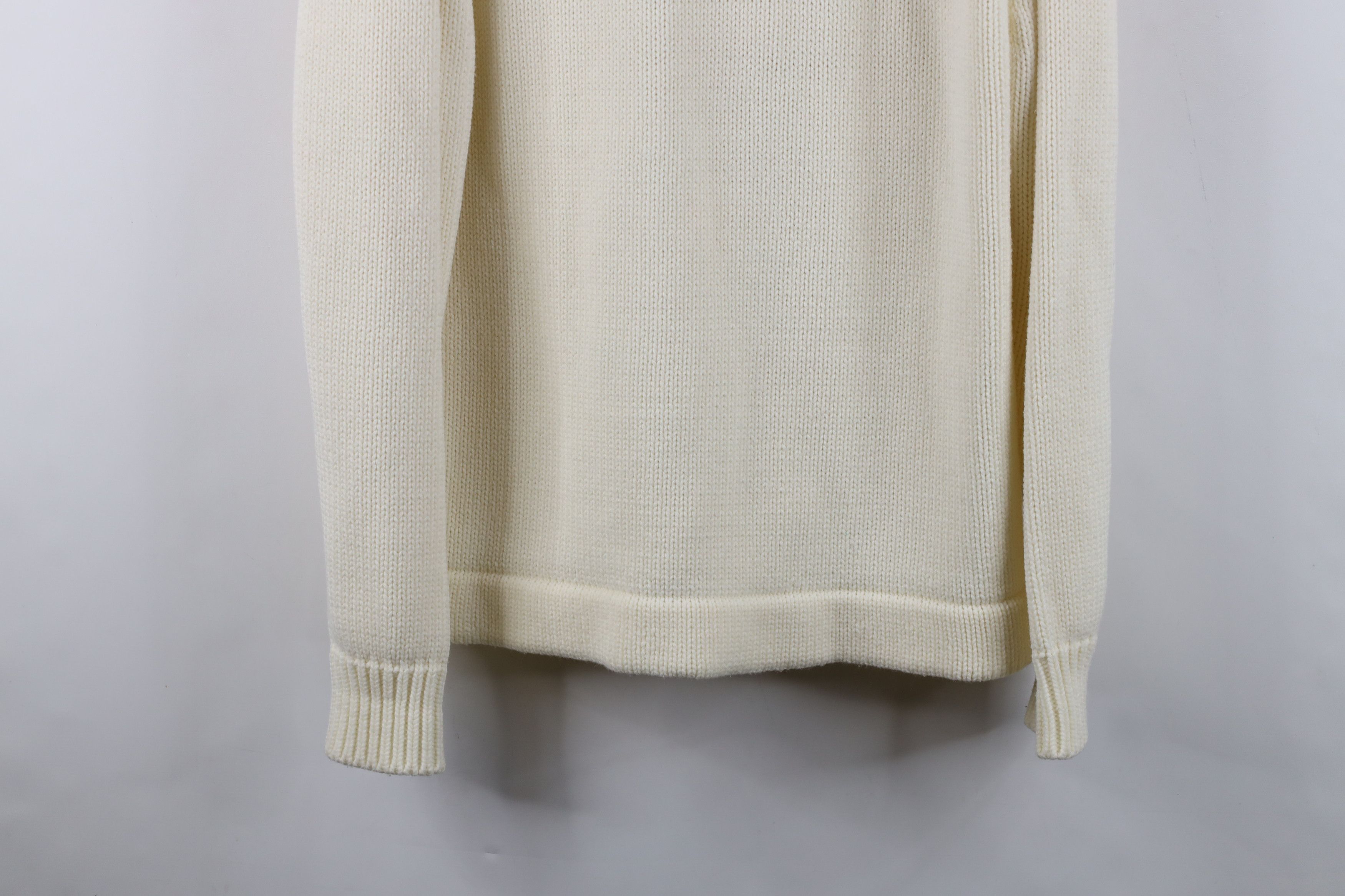 Vintage Vintage 70s Dapper Ribbed Knit Shawl Cardigan Sweater Cream Size US L / EU 52-54 / 3 - 15 Thumbnail