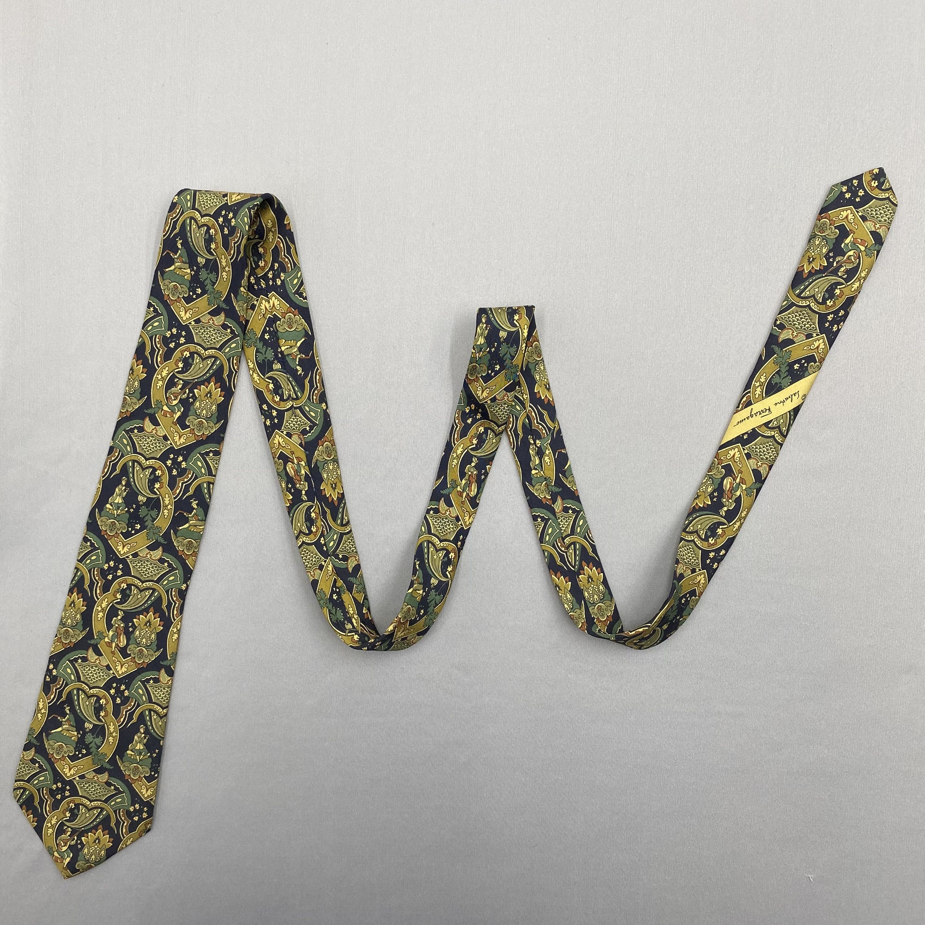 Salvatore Ferragamo Vintage Salvatore Ferragamo SILK Necktie Cravate Pure Silk Size ONE SIZE - 5 Thumbnail