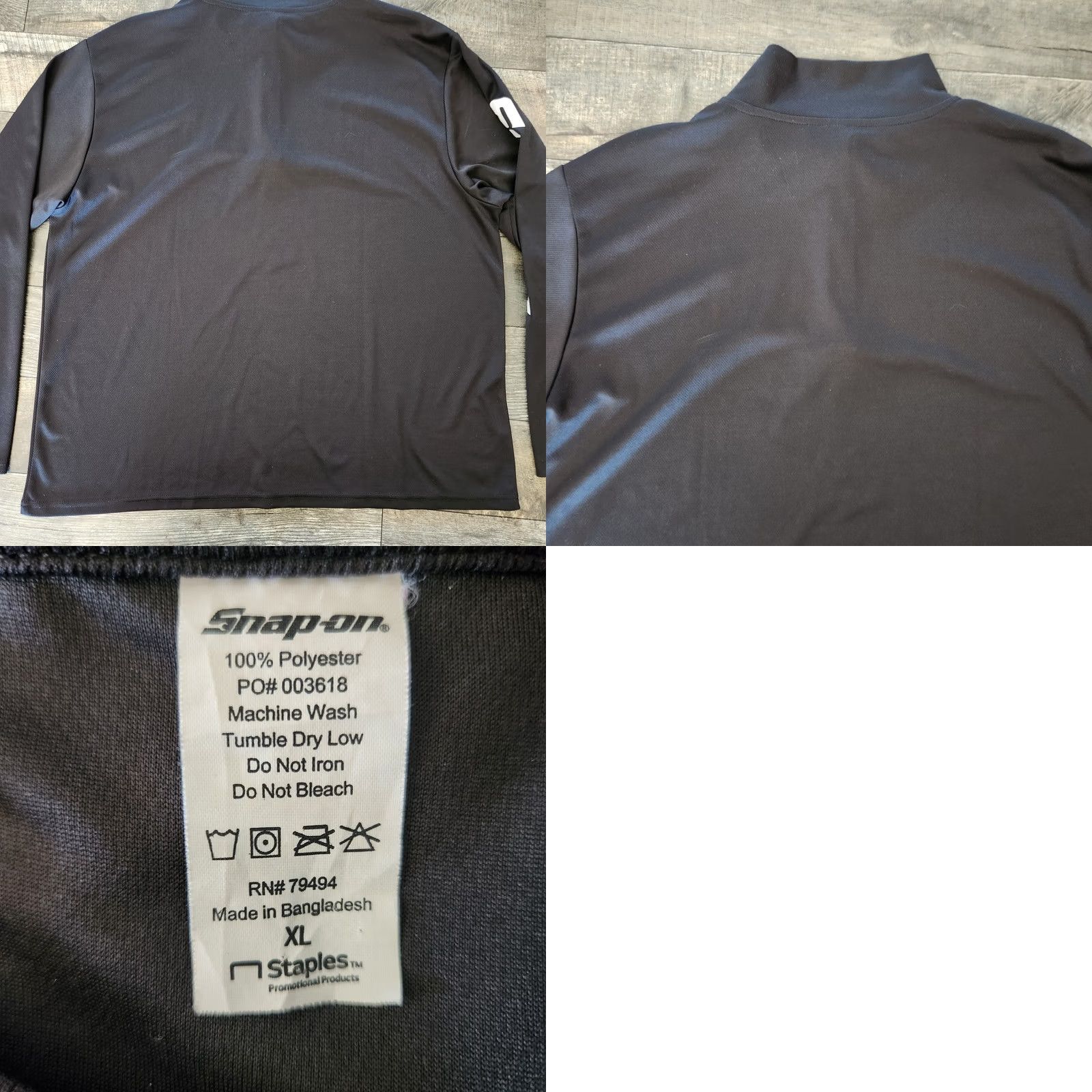 Vintage Snap-On Tools Pullover Mens XL Black 1/4 Zip Performance Lightweight Size US XL / EU 56 / 4 - 8 Thumbnail