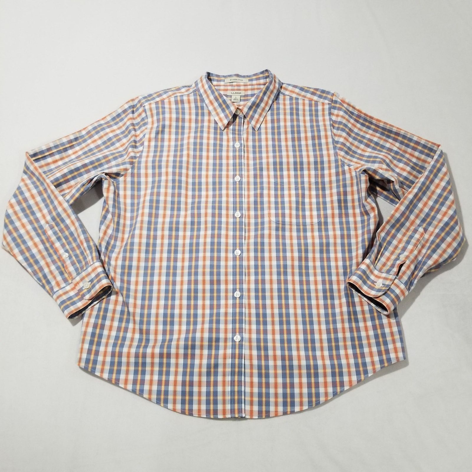 L.L. Bean LL Bean Shirt Large Petite Wrinkle Free Long Sleeve Preppy Size L / US 10 / IT 46 - 2 Thumbnail