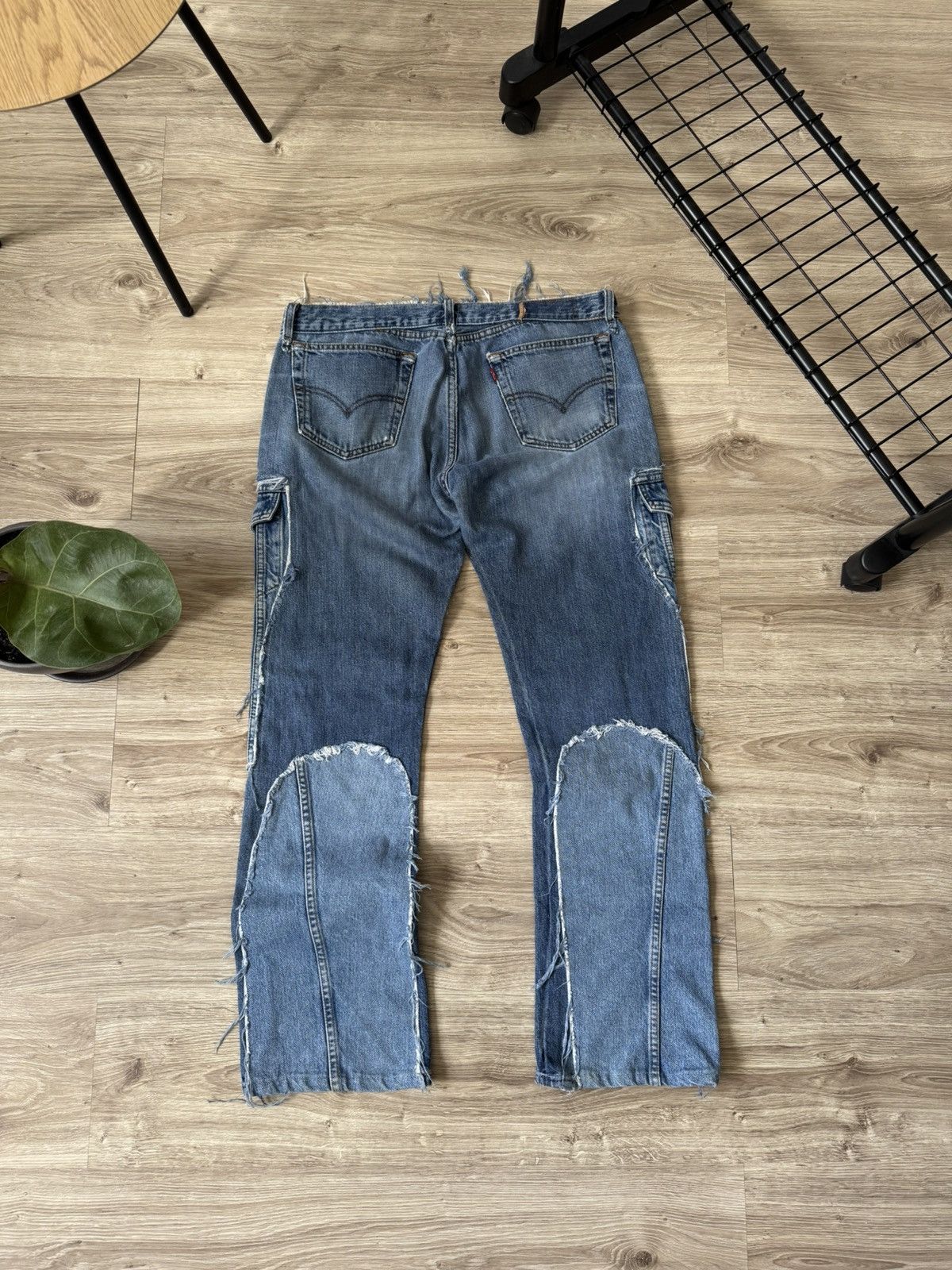 Levi's Vintage Y2K Levi’s Custom Patchwork Distressed Denim Jeans Size US 34 / EU 50 - 5 Thumbnail