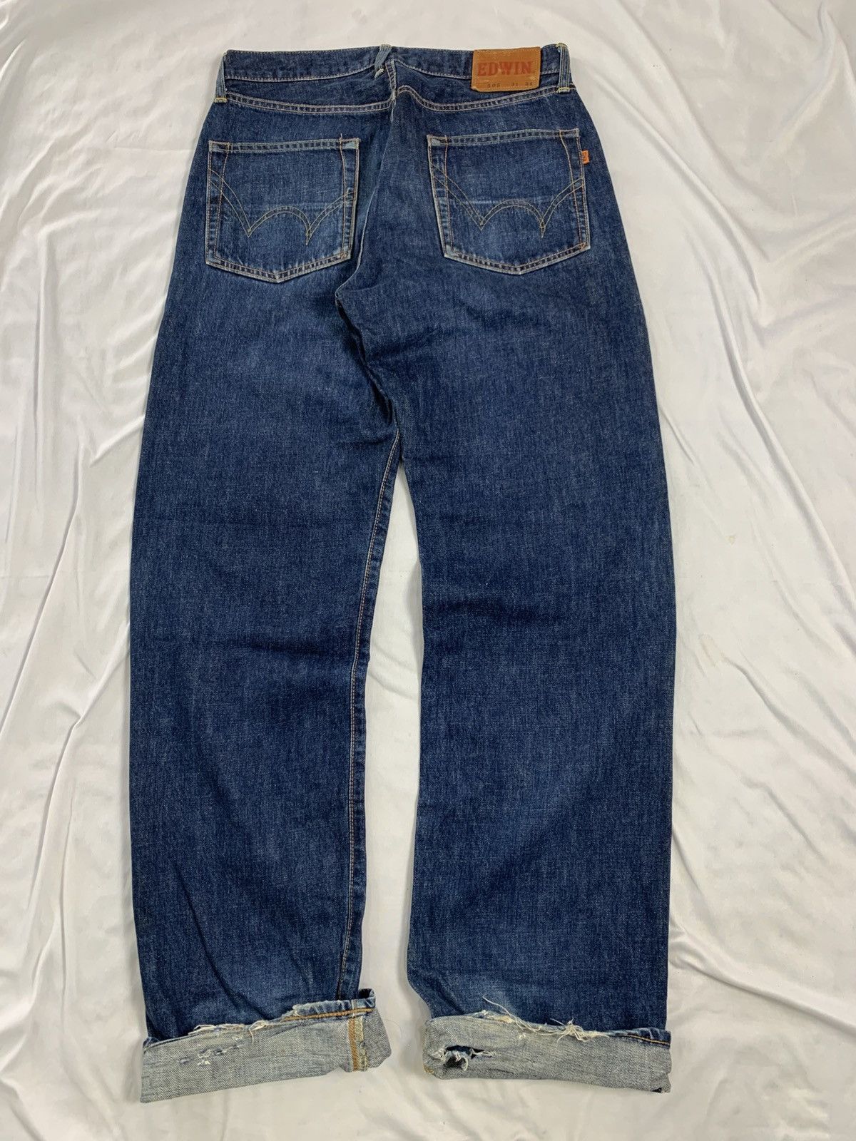 Edwin Vintage edwin selvedge raw jeans distres Size US 31 - 10 Thumbnail