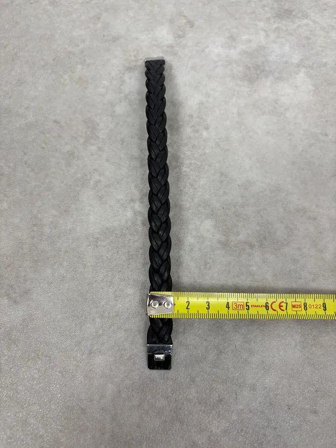 Gucci 2000s Gucci Silver & Leather Woven Bracelet Size ONE SIZE - 8 Thumbnail