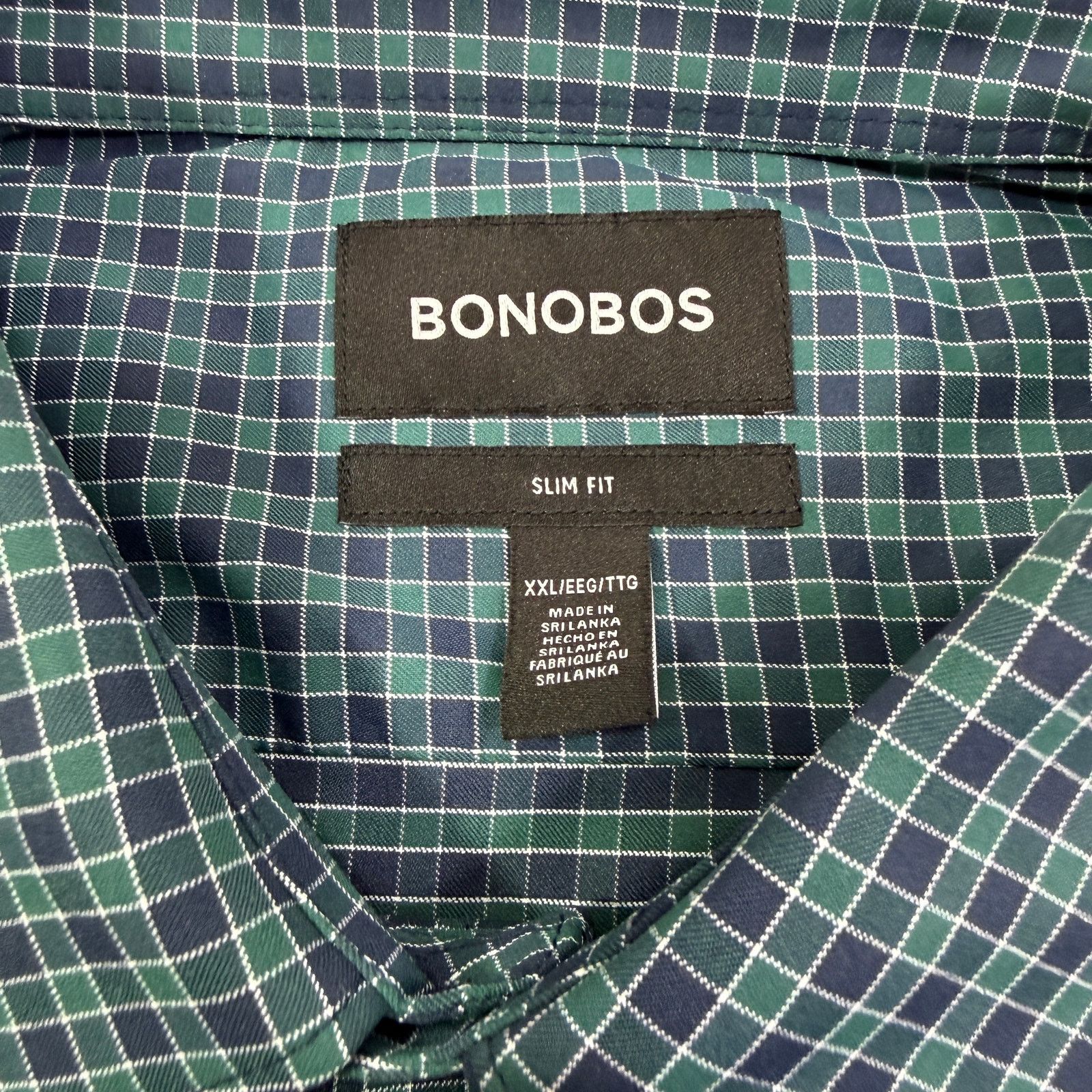Bonobos Bonobos Slim Fit Button Shirt Men's 2XL Green Blue Plaid Size US XXL / EU 58 / 5 - 4 Thumbnail