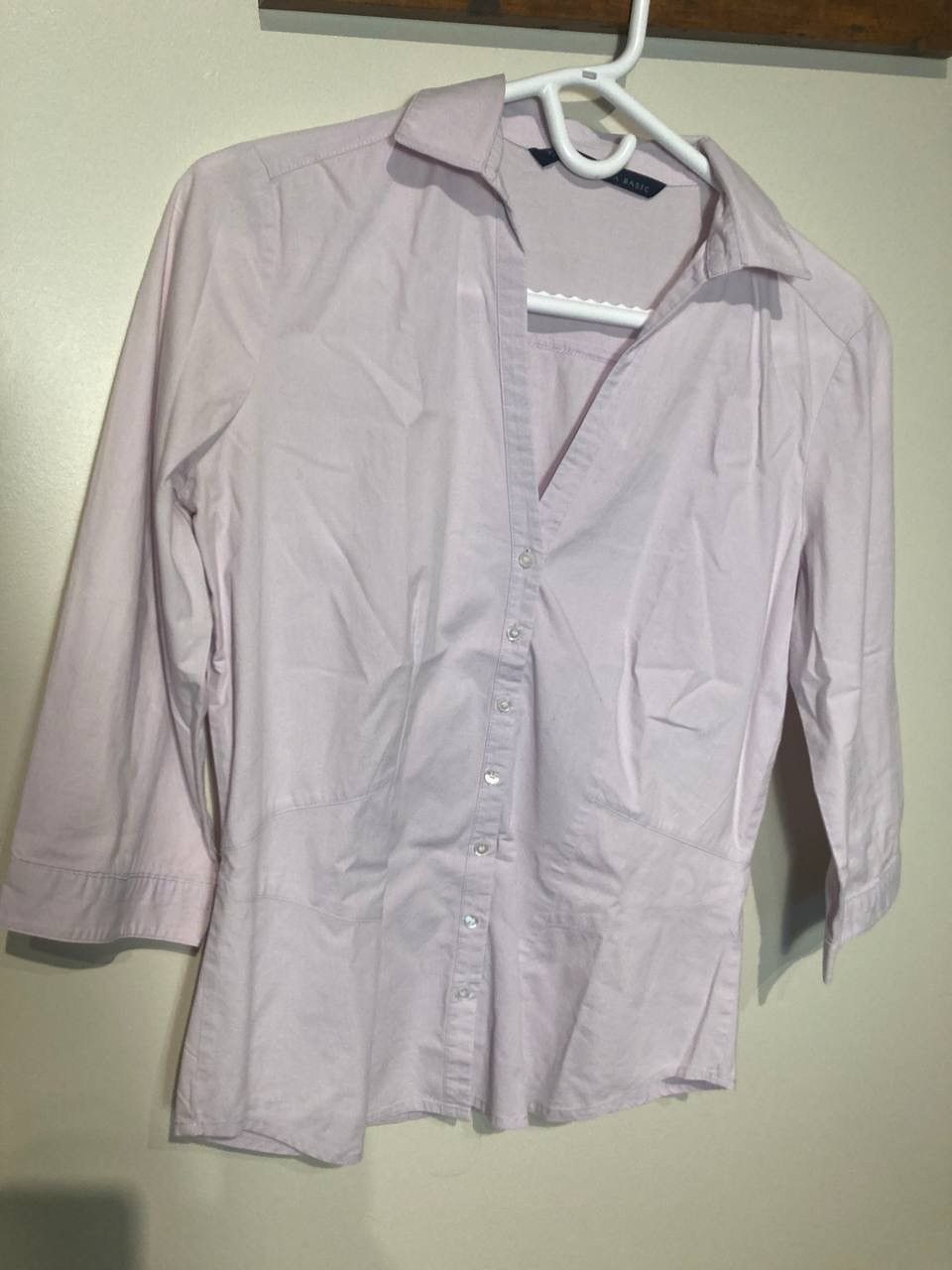 Zara Lilac Cotton Shirt Size S / US 4 / IT 40 - 4 Thumbnail