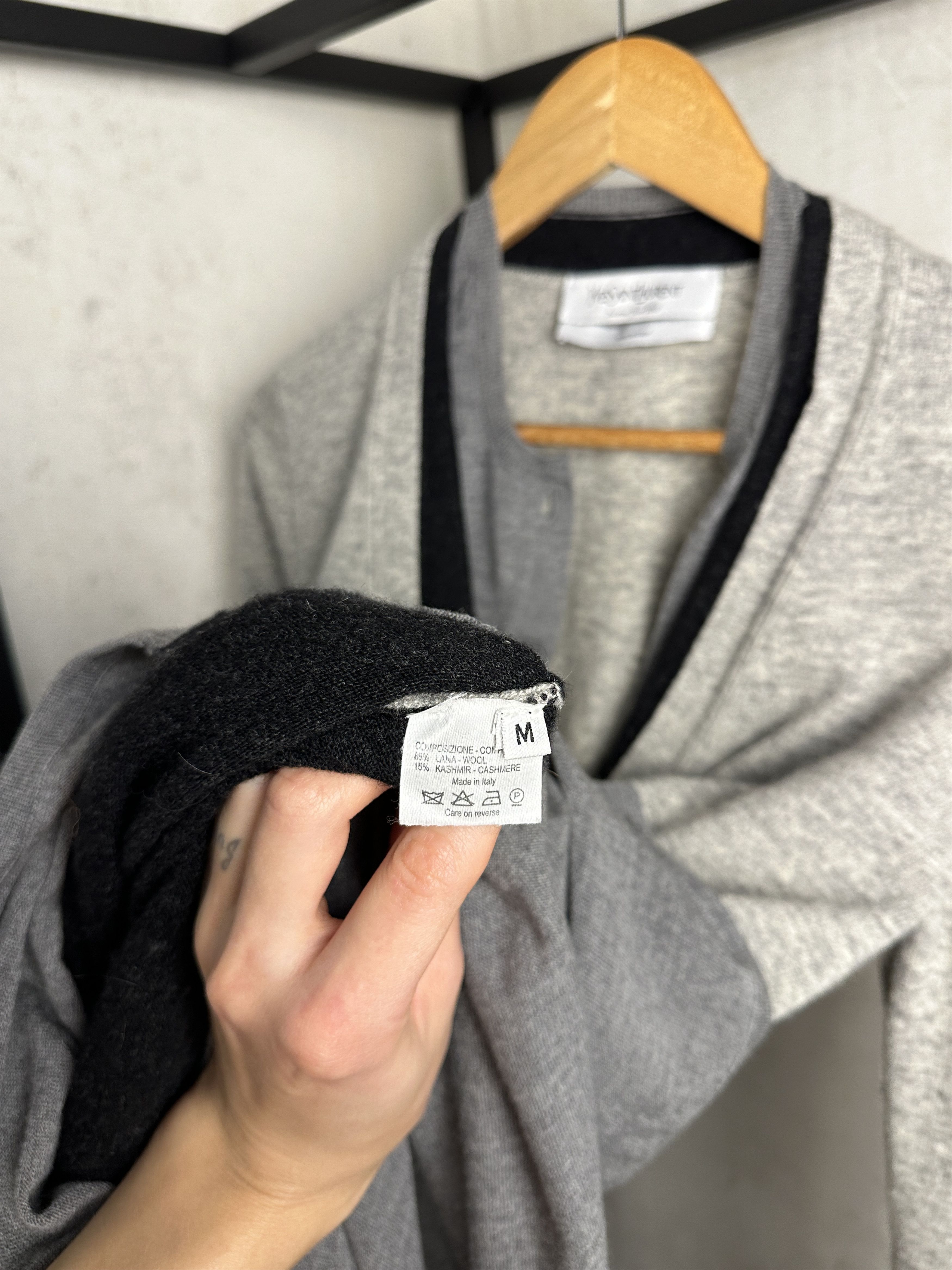 Saint Laurent Paris Yves Saint Laurent Archive FW08 Wool Layered Cardigan Size M / US 6-8 / IT 42-44 - 8 Thumbnail