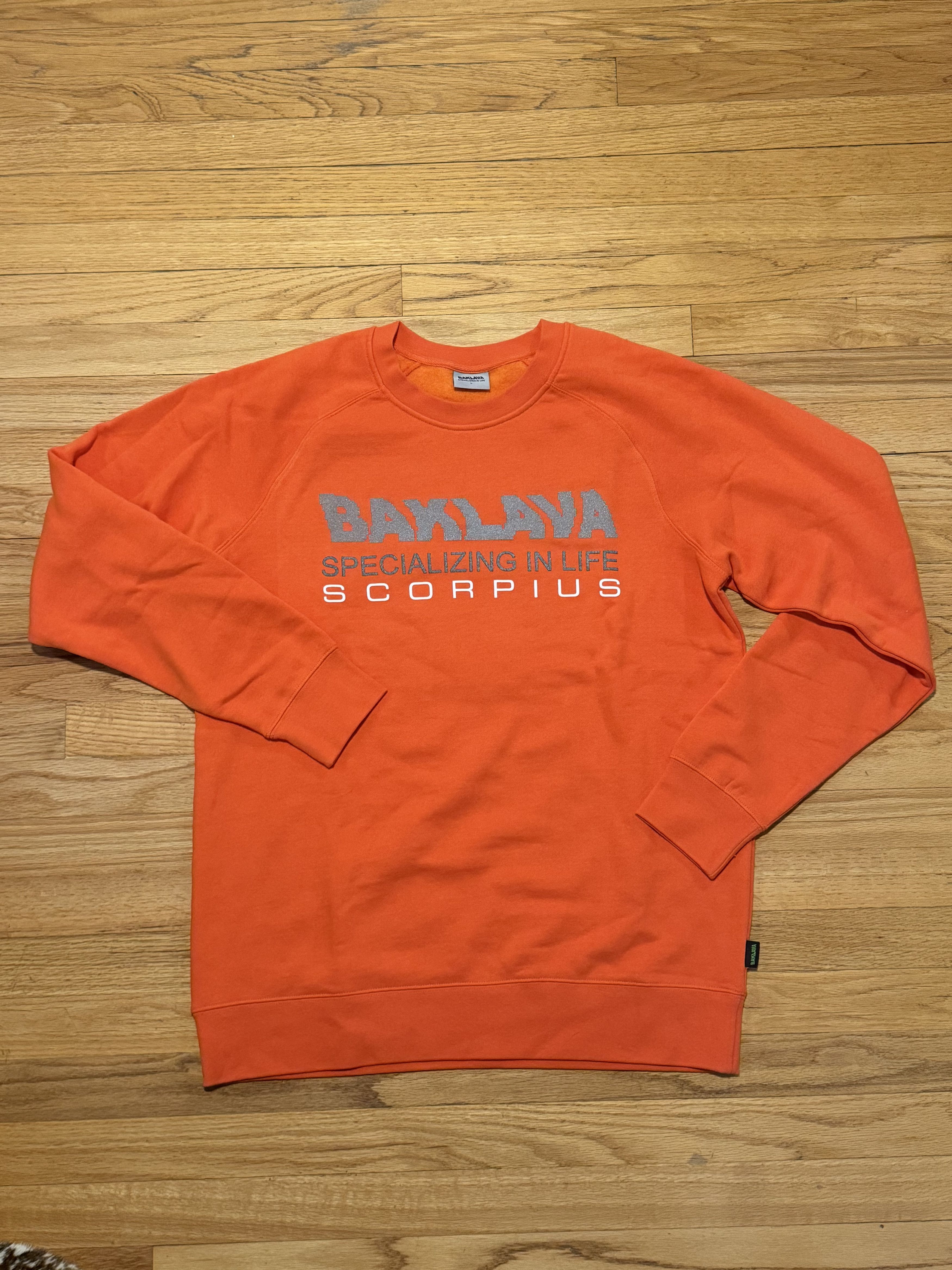 Action Bronson Baklava Scorpius Orange Crewneck Sweatshirt – Action Bronson Size US L / EU 52-54 / 3 - 5 Thumbnail