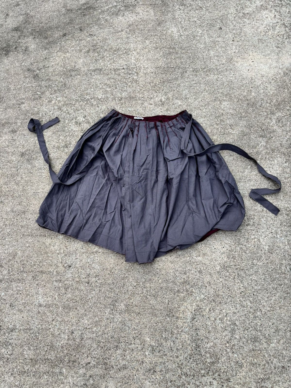 Miu Miu Vintage Miu Miu by Prada Dual Toned Distressed Wrap Skirt Size 26" / US 2 / IT 38 - 1 Thumbnail
