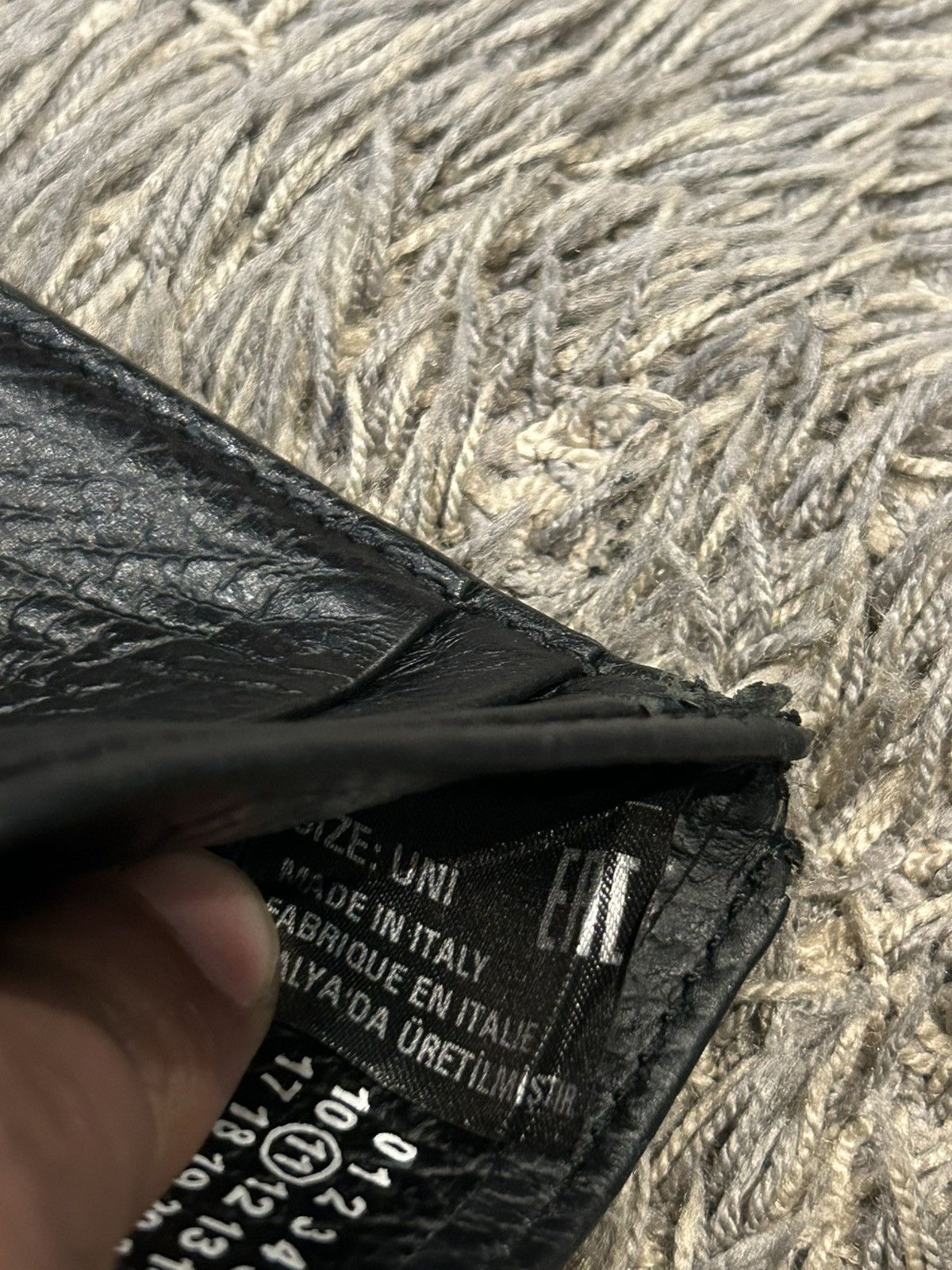 Maison Margiela MAISON MARGIELA 4 STITCH BLACK PEBBLE GRAINED CARD HOLDER Size ONE SIZE - 6 Thumbnail