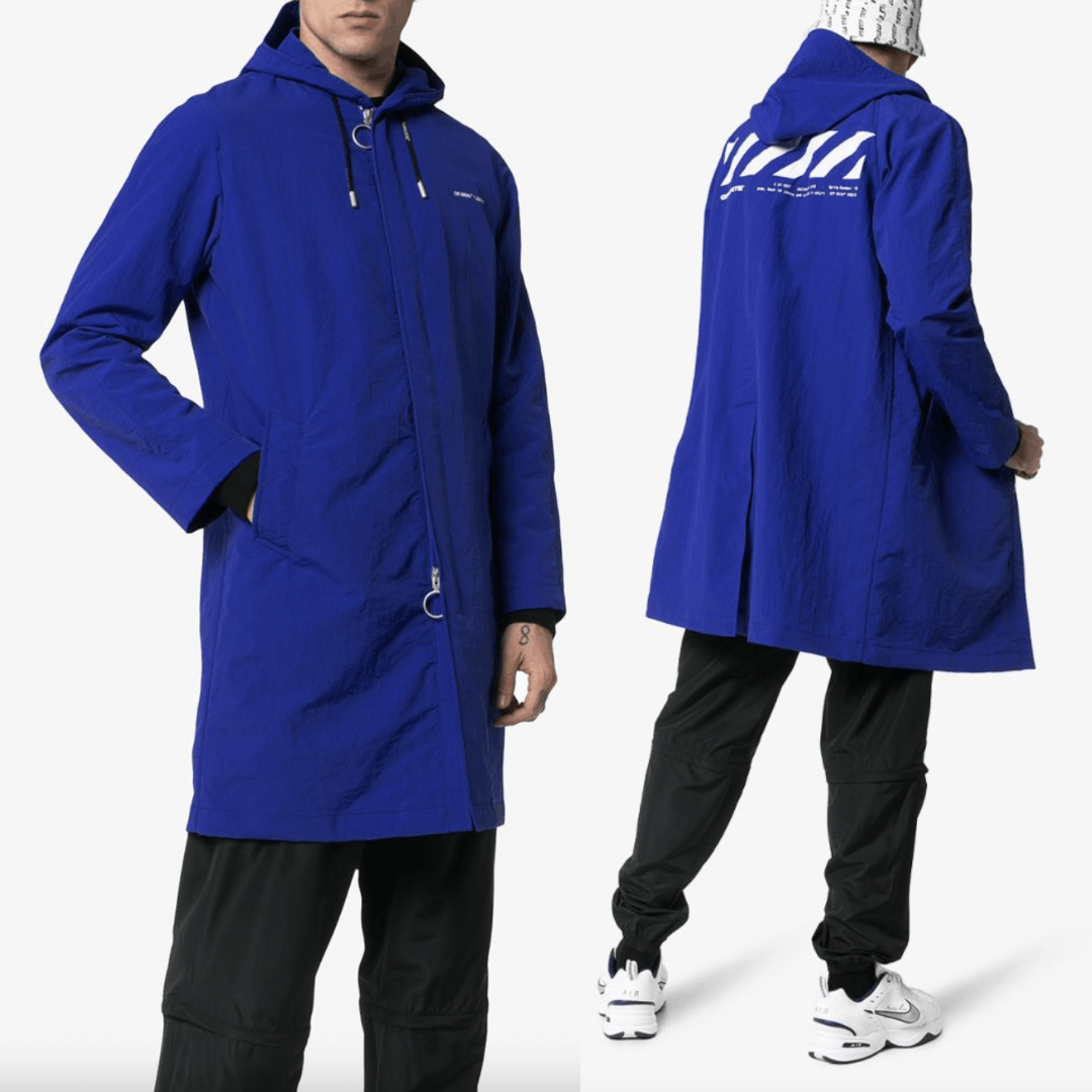 Off-White $1215 NWT Midi Trench Diag Raincoat Jacket Size US XL / EU 56 / 4 - 1 Thumbnail