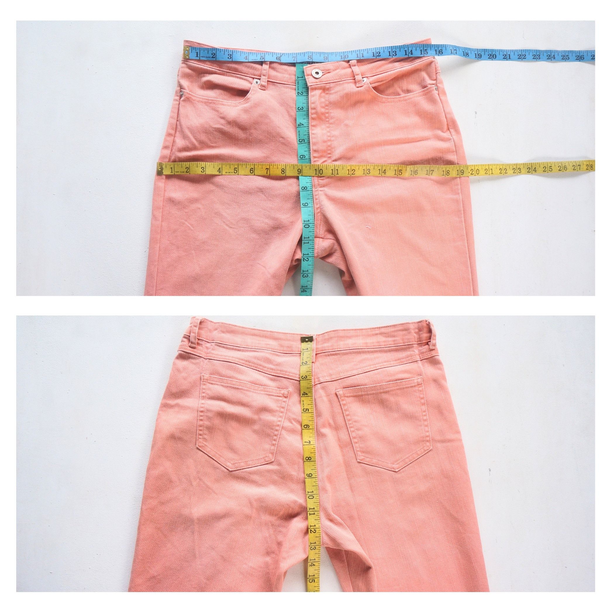 Japanese Brand LEMIORE Pink Flare Jeans with Side Buttons Size 30" / US 8 / IT 44 - 8 Thumbnail