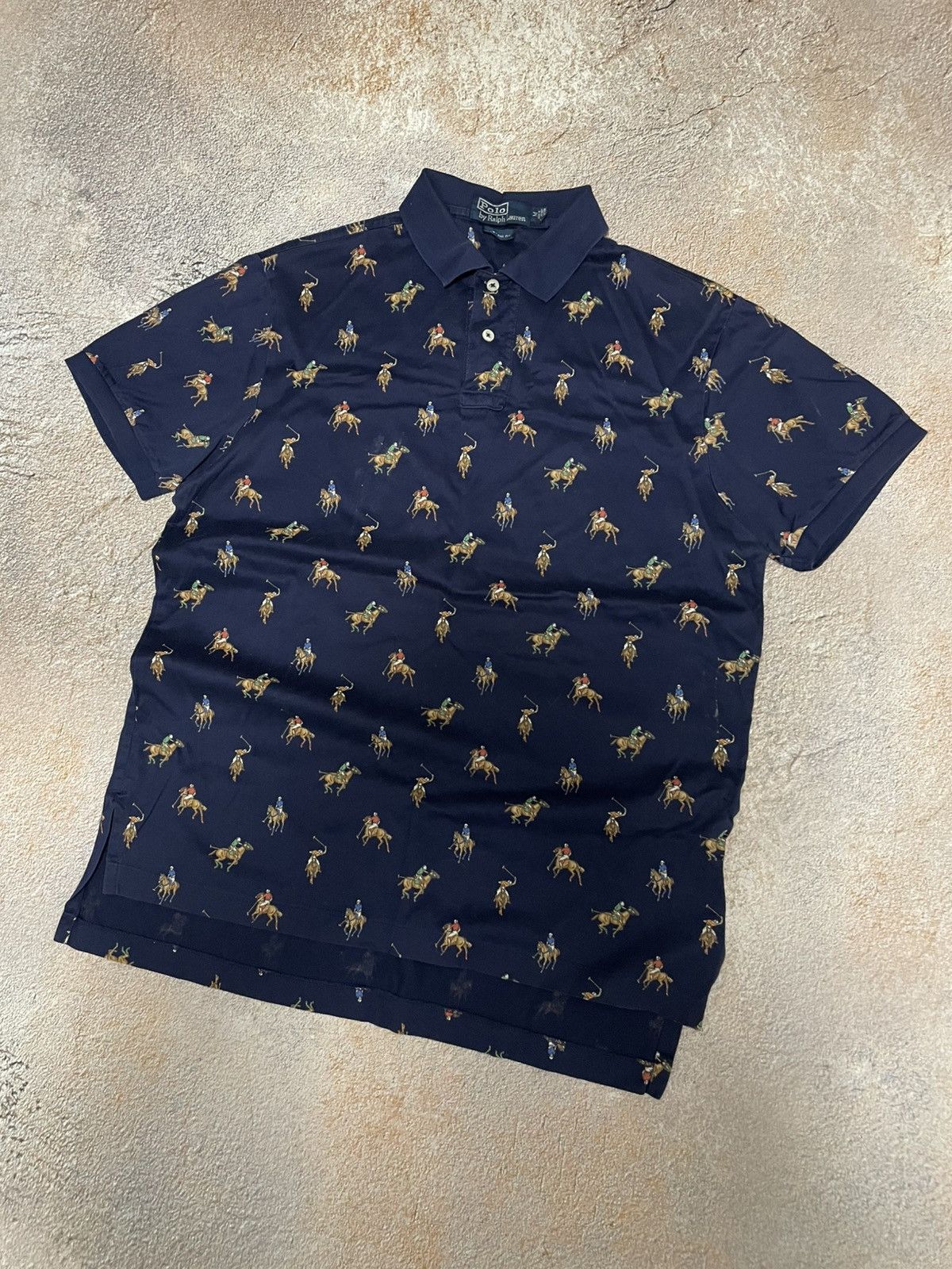 Polo Ralph Lauren Vintage Polo Ralph Lauren Monogram Polo Shirt Size US M / EU 48-50 / 2 - 2 Thumbnail